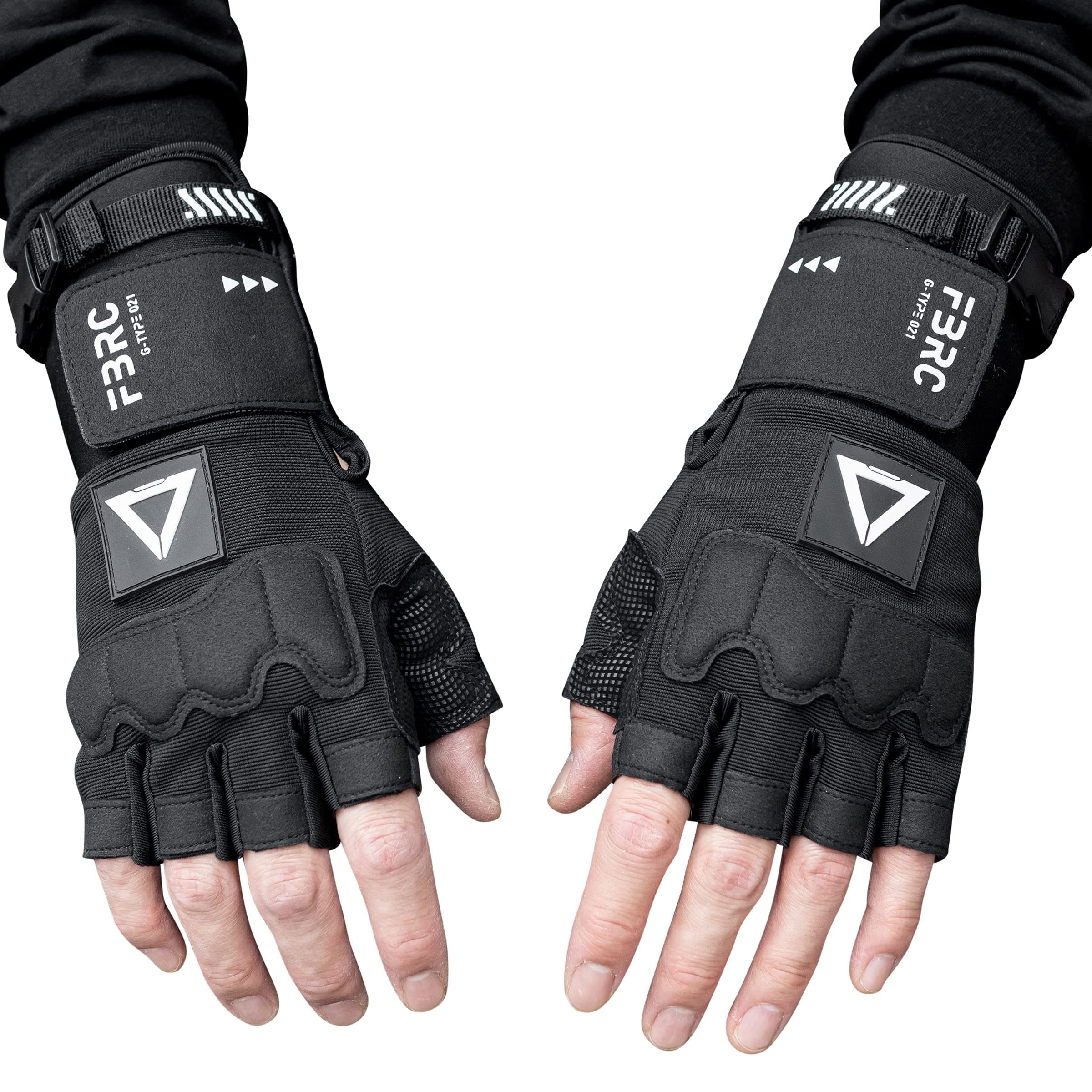 Fabric of the Universe Tactical Fingerless Logo Gloves (Black G-Type 021 Gauntlet Gloves, X-Large)
