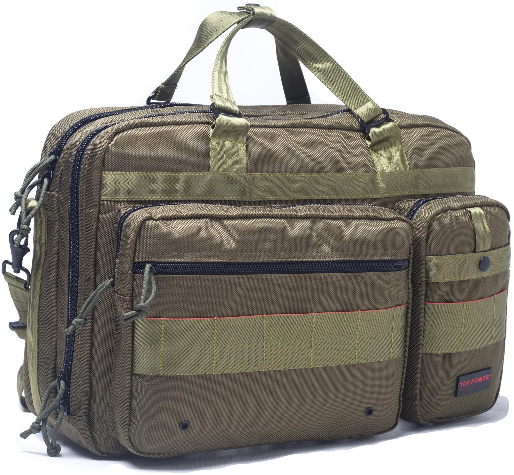 Large Laptop Messenger for 17" Computer, Ballistic Nylon Multiple Pockets Tactical Molle Notebook Briefcase Shoulder Bag, Olive