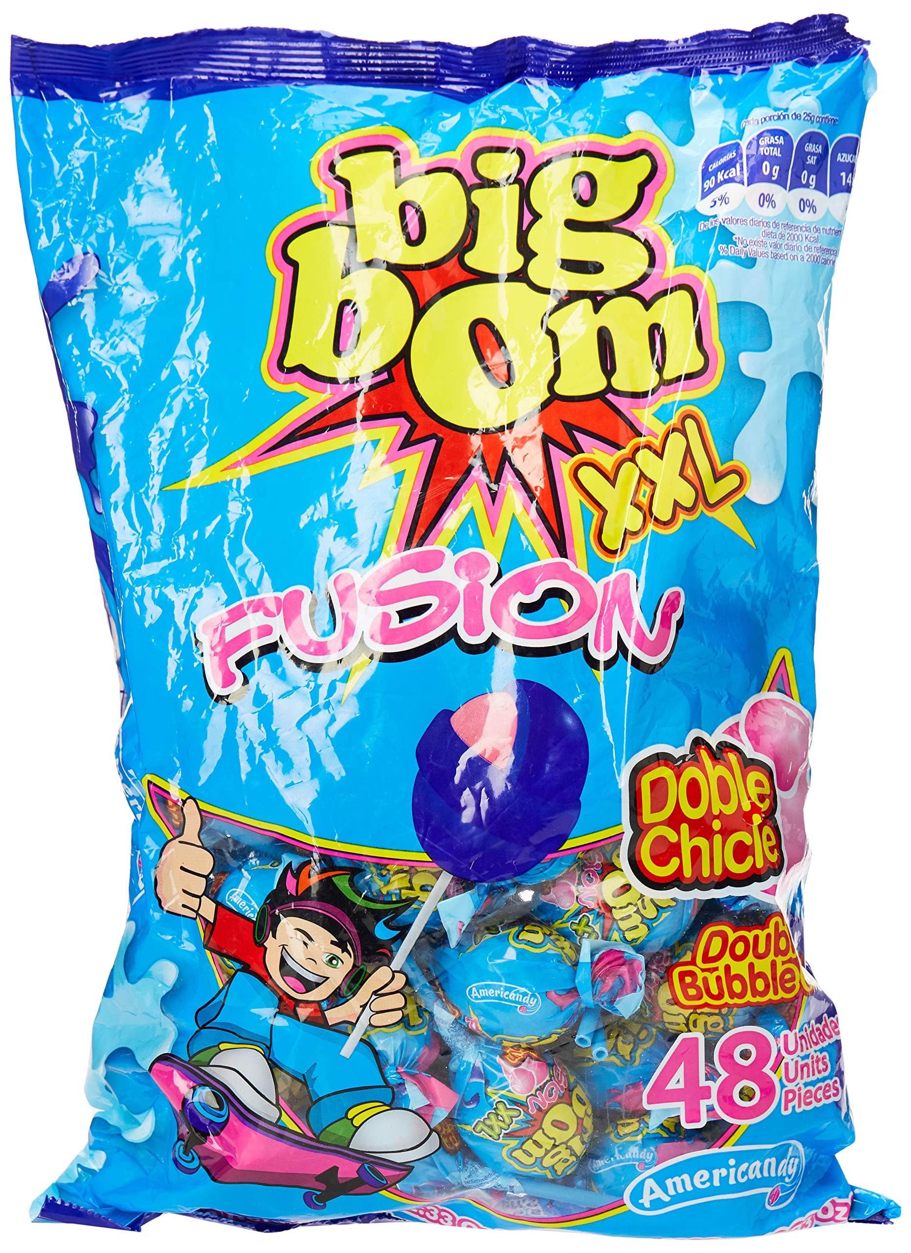 Americandy Big Bom XXL Fusion Lollipops, 25 gm