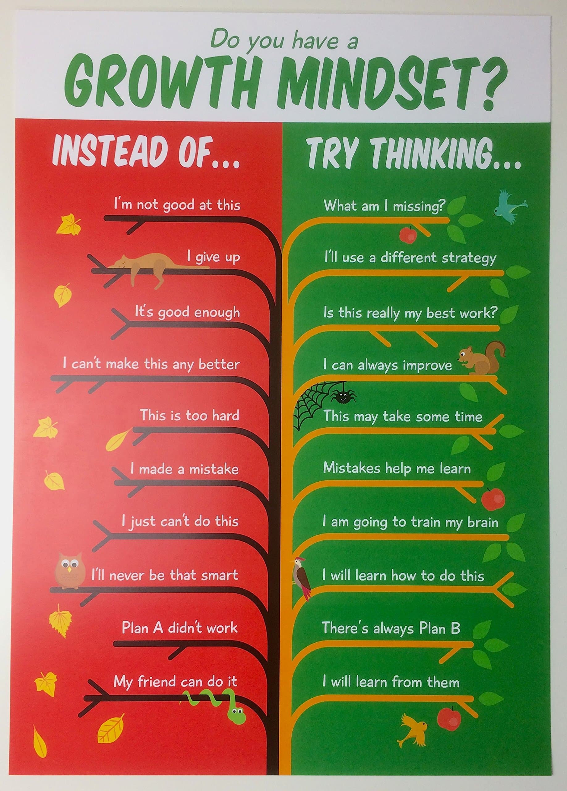 Growth Mindset Posters School Pack (14 posters, 7 of each design)