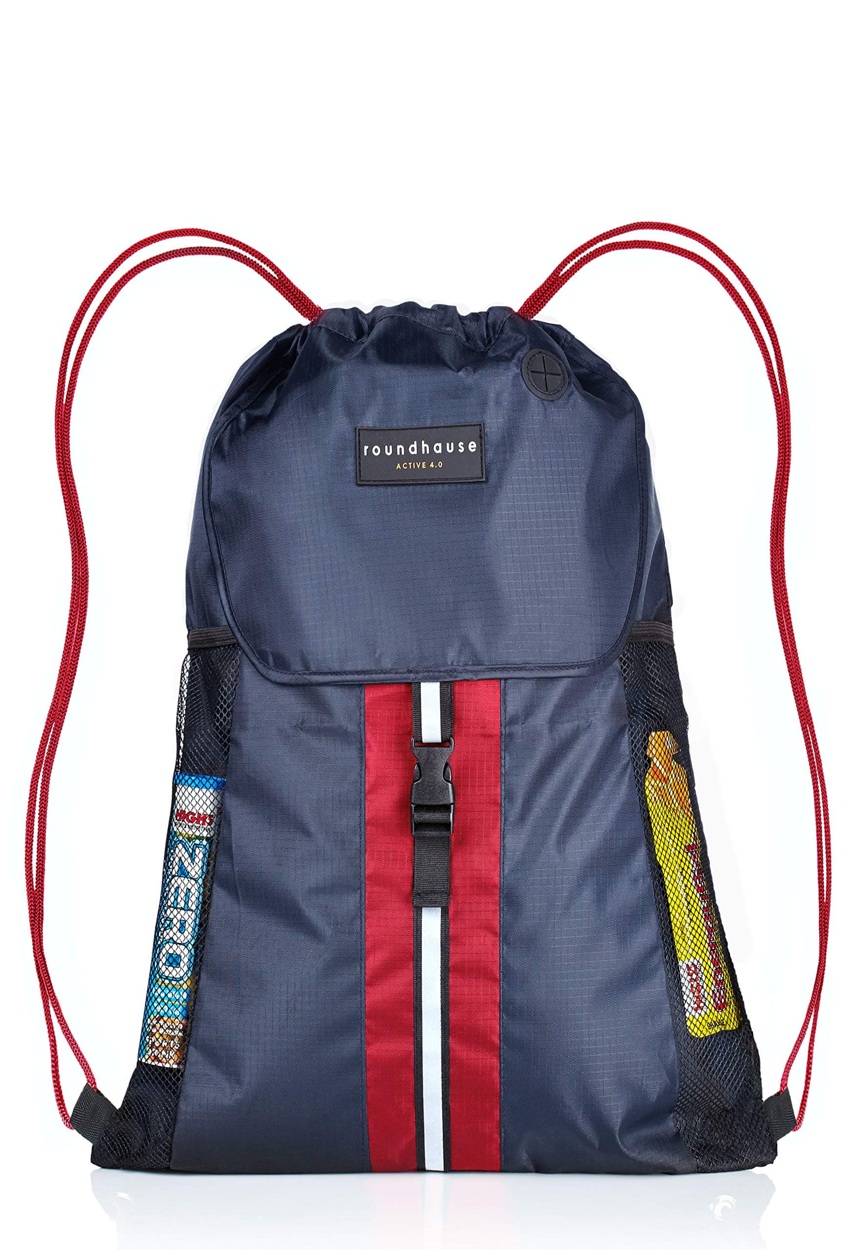 Premium Quality 5 Pocket Waterproof Unisex Gym sack Drawstring Bag Swimming Bag School PE Sackpack Backpack Gym Bag Small Sports Rucksack w/ High reflective buckle strap, walking ,Hiking Bag suitable for Adults and kids