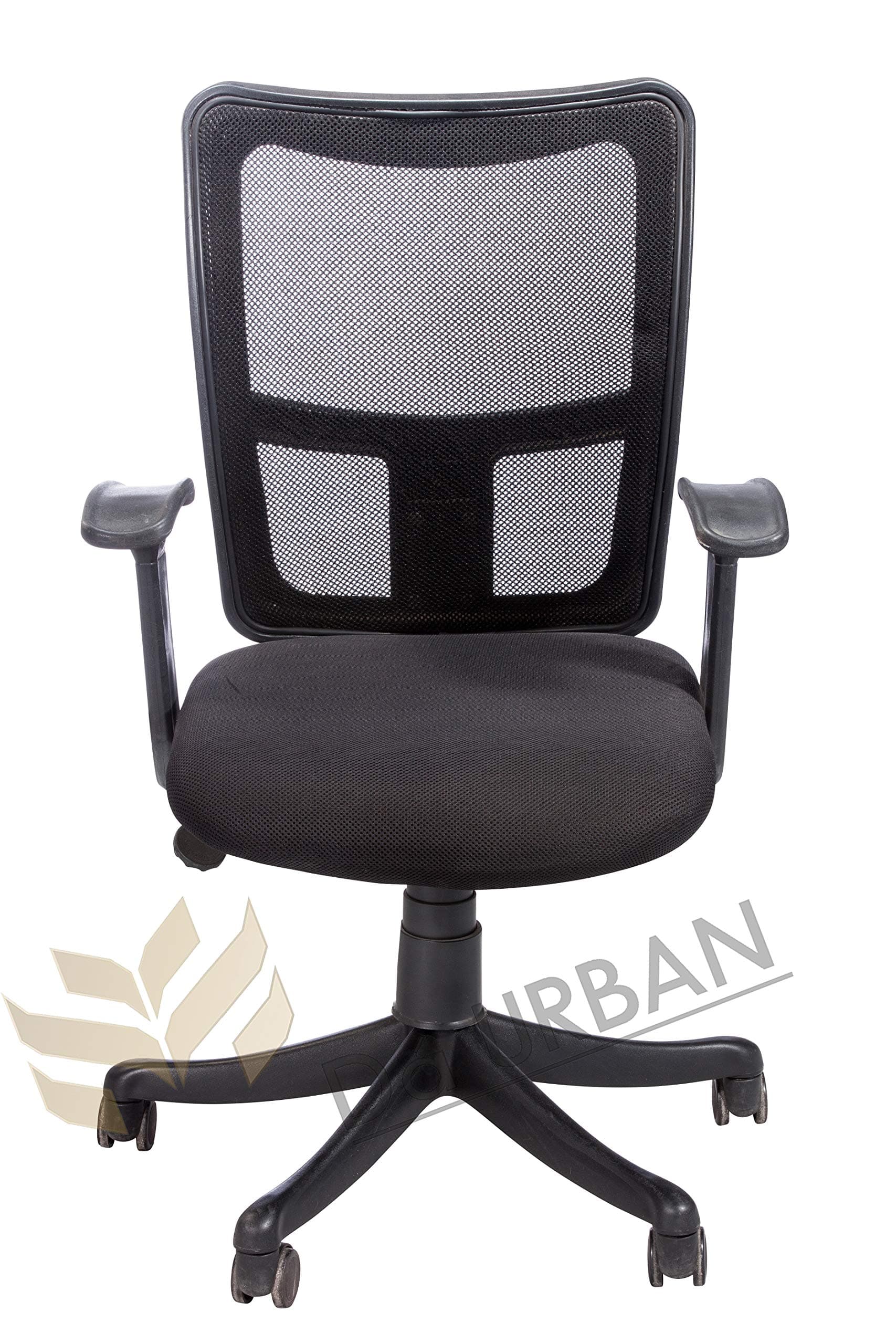 Da URBAN® Boom 04 Mid-Back Revolving Mesh Ergonomic Chair for Home & Office with Tilt Lock Mechanism, Armrest & High Comfort Seating (Black)
