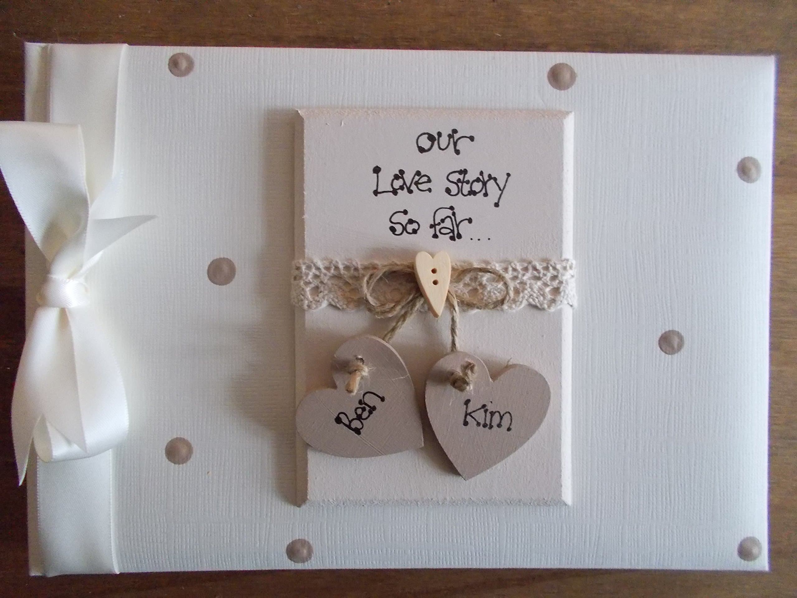 Becky Louise Designs Personalised Love, Engagement Scrapbook Photo Album with box