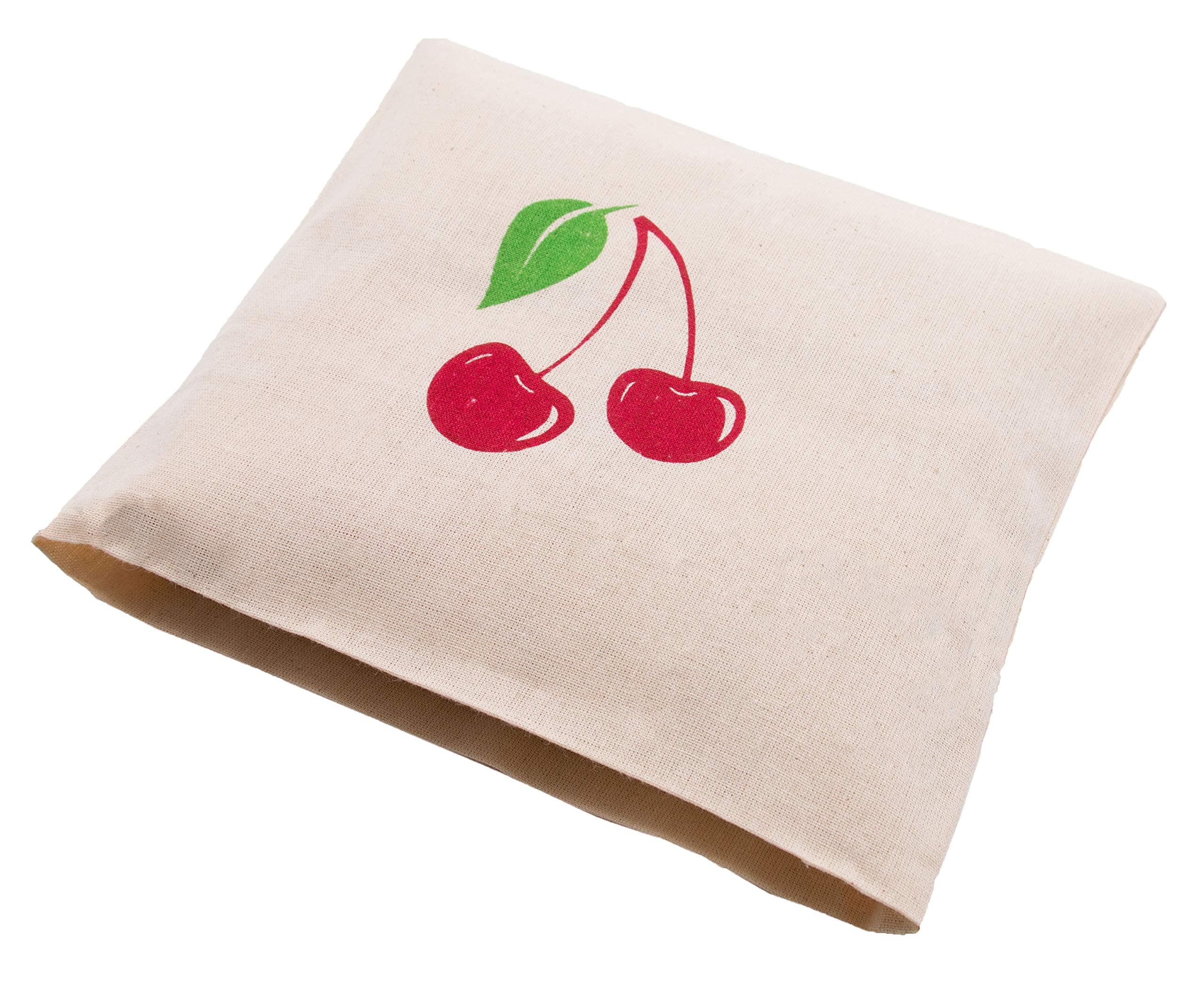 ZOLLNER24 Cherry Pit Pillow, 21x21 cm, Heat and Cold Treatment, Cotton Cover