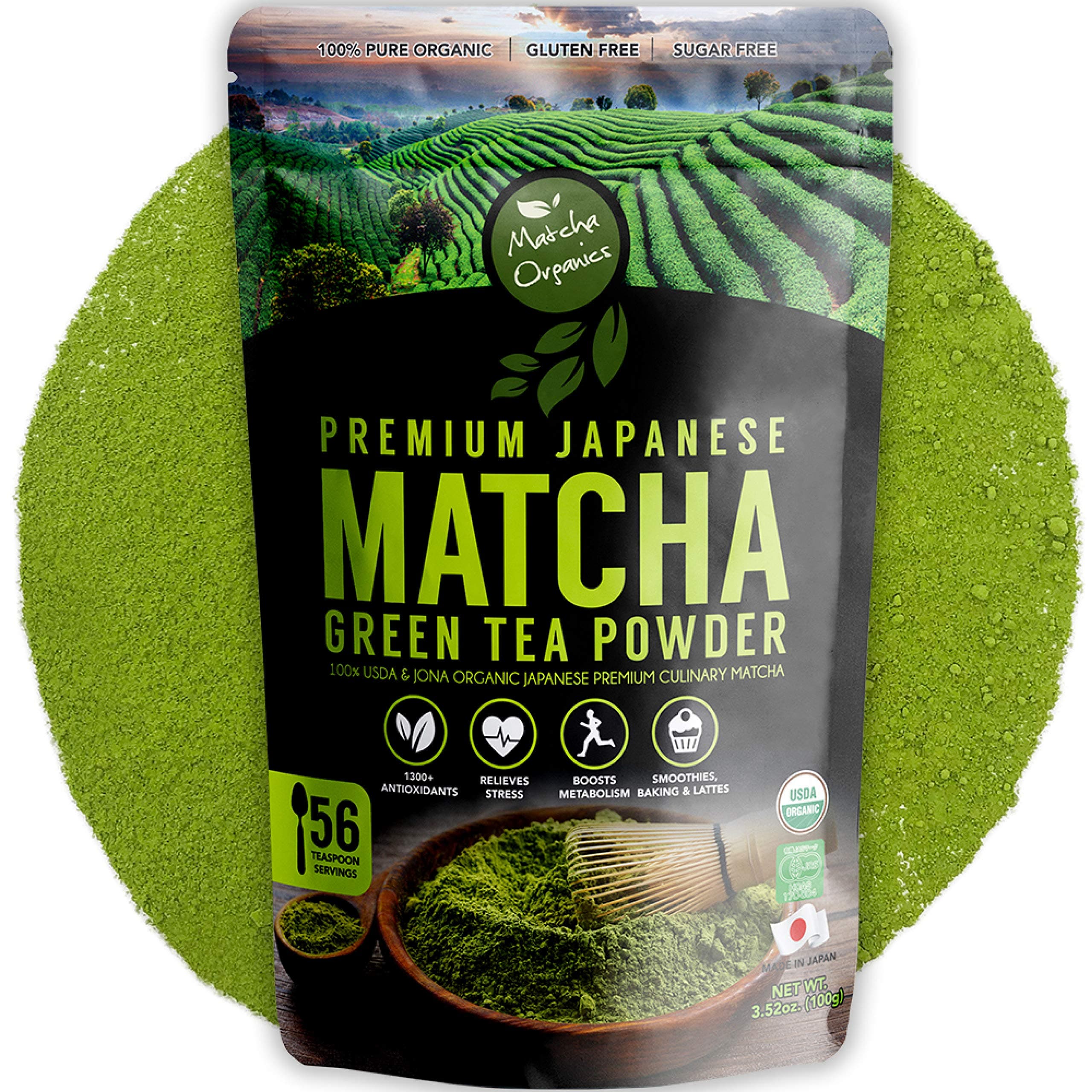 100gm / 3.52oz Organic Japanese Matcha Green Tea Powder - Culinary Grade - Pure Energy & Focus - Perfect Superfood Supplement For Latte Smoothie Baking Keto
