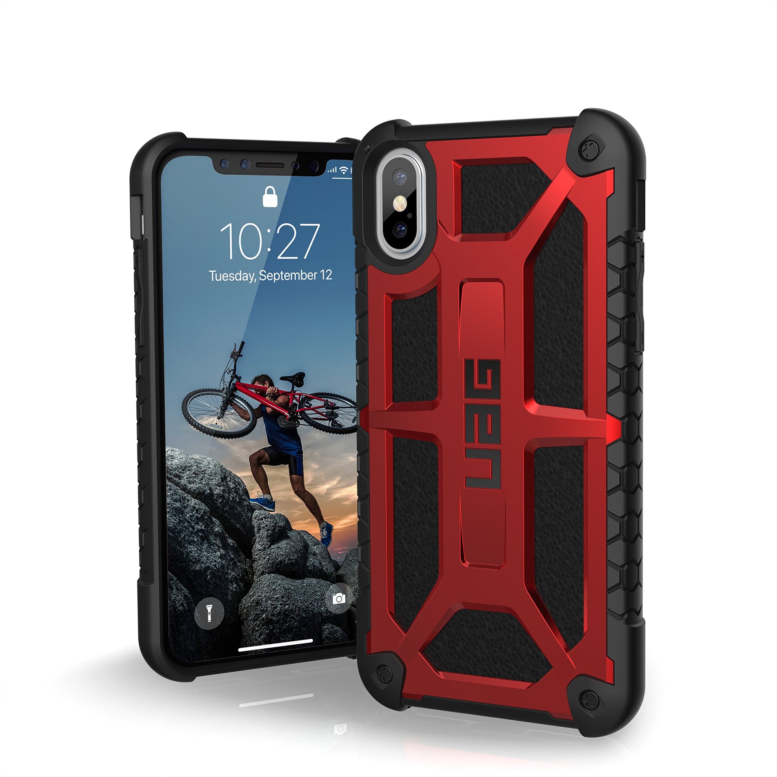 UAG iPhone XS/X Monarch Feather-Light Rugged [CRIMSON] Military Drop Tested iPhone Case