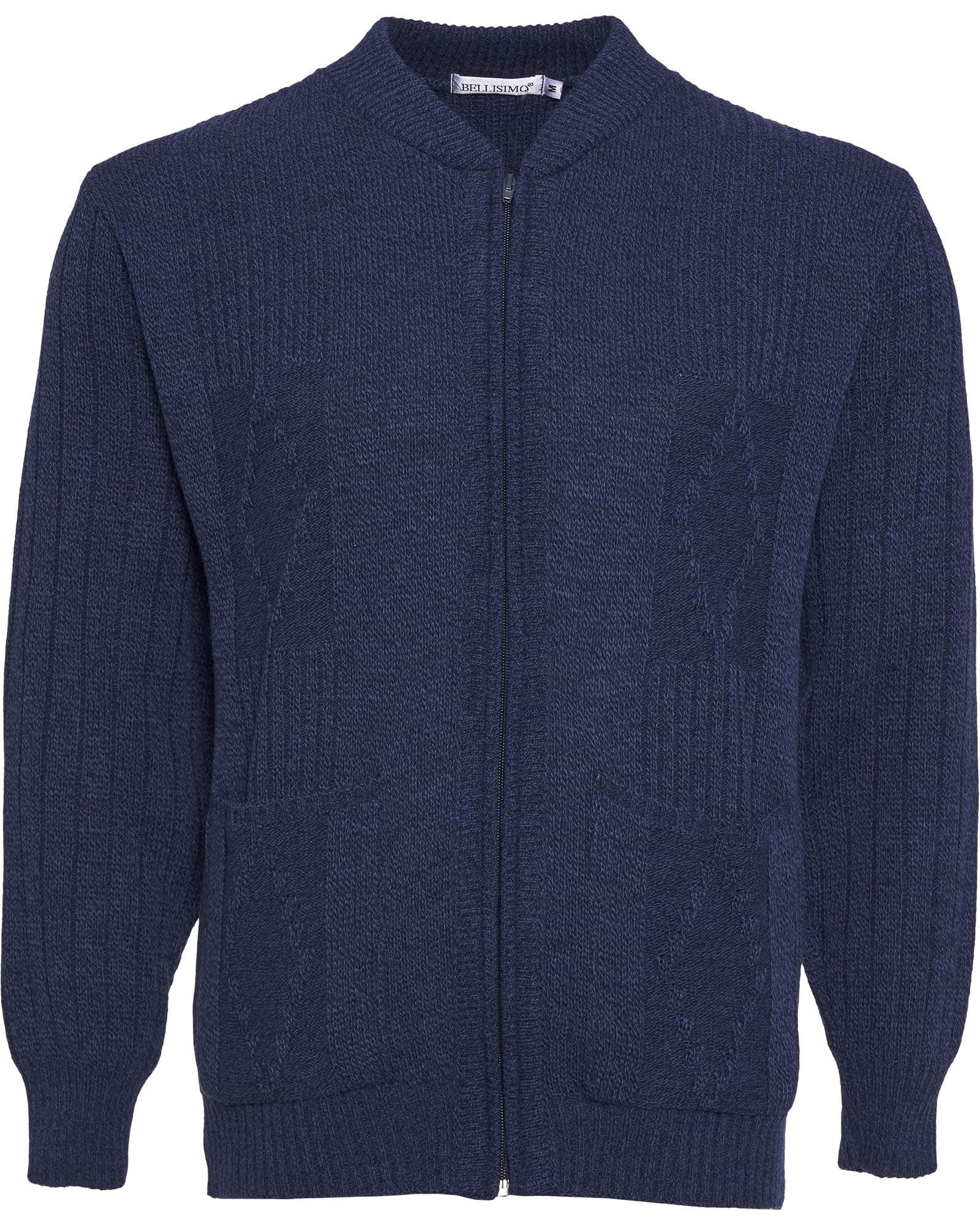 Mens Knitted Cardigan Classic Style Cardigans V Neck Zipper Jumper Plain Coloured