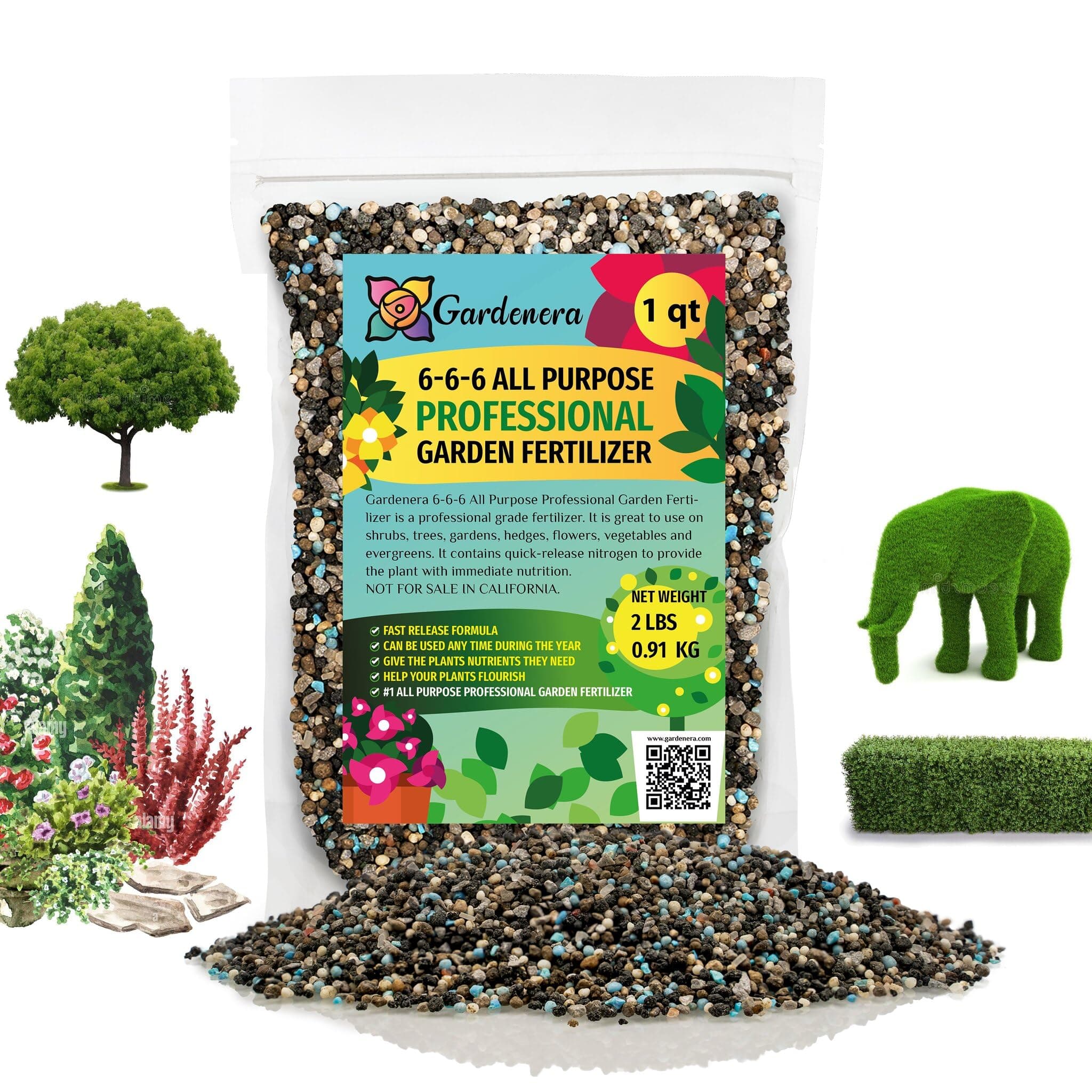 - 6-6-6 All Purpose Professional Garden Fertilizer - Nourish Your Plants for Healthy Growth and Vibrant Blooms - 1 Quart