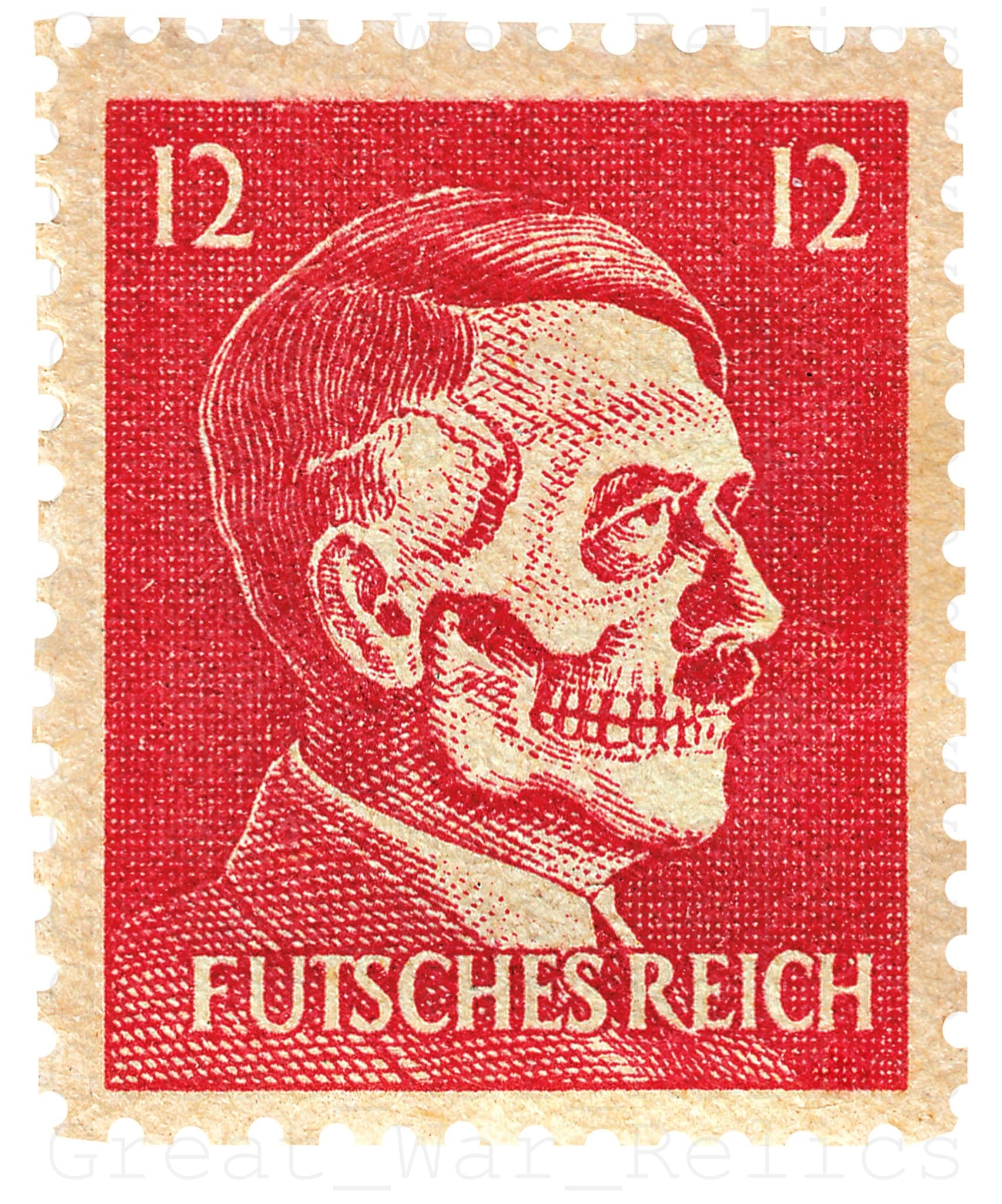 UpCrafts Studio Design WW2 anti German Propaganda Postage Stamp Poster - WWII American memorabilia wall art replica print decor