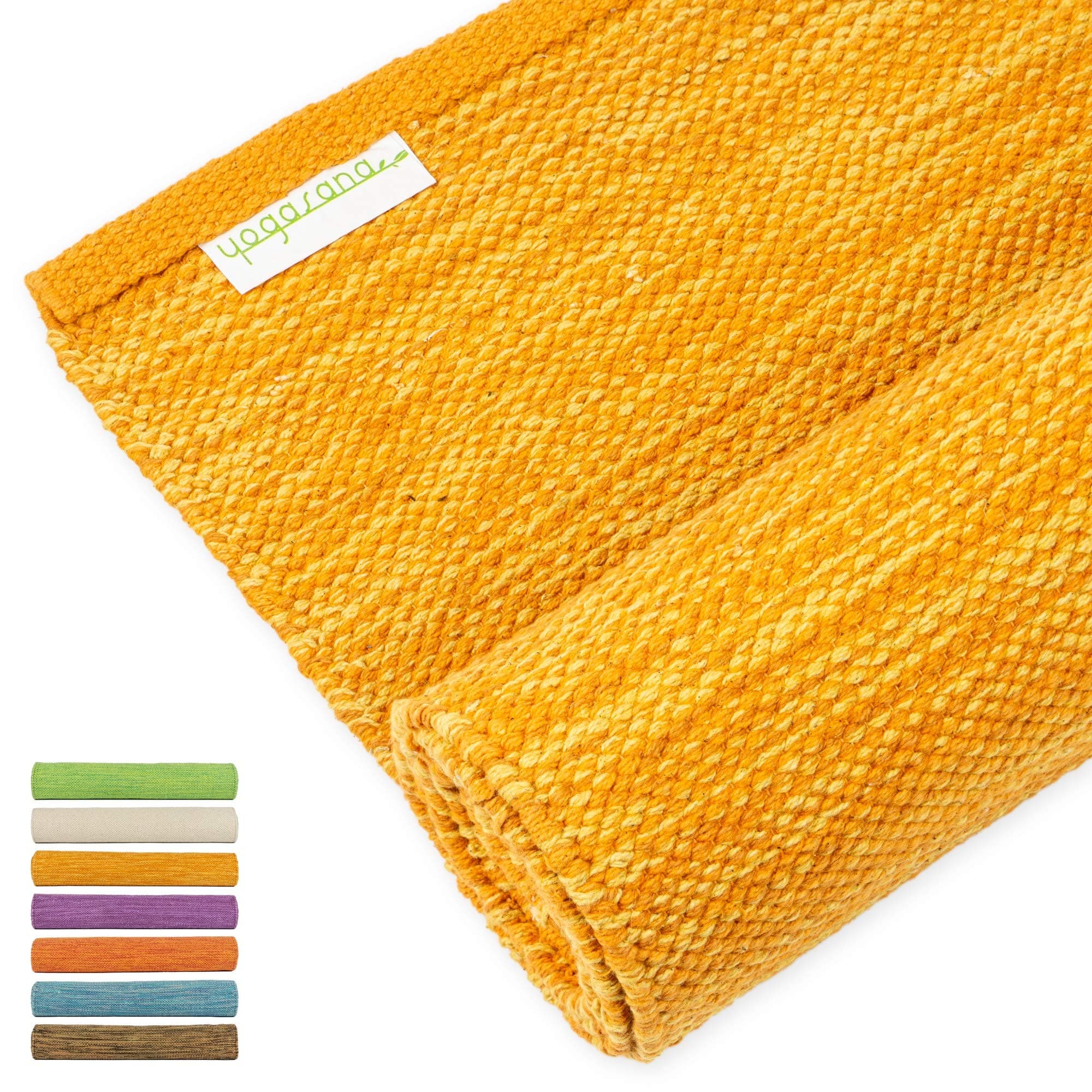 Yogasana Yoga Mat | Thick Eco-Friendly Cotton, Home Workout Floor Exercise, Meditation, Superior Grip Non Slip, Hot Yoga 72”