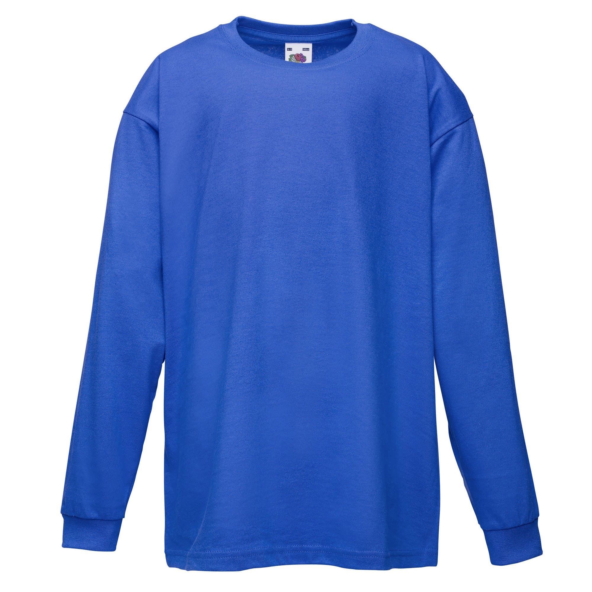 Fruit of the Loom Valueweight Children's Long-Sleeve T-Shirt Choice of Colours - Blue - 128