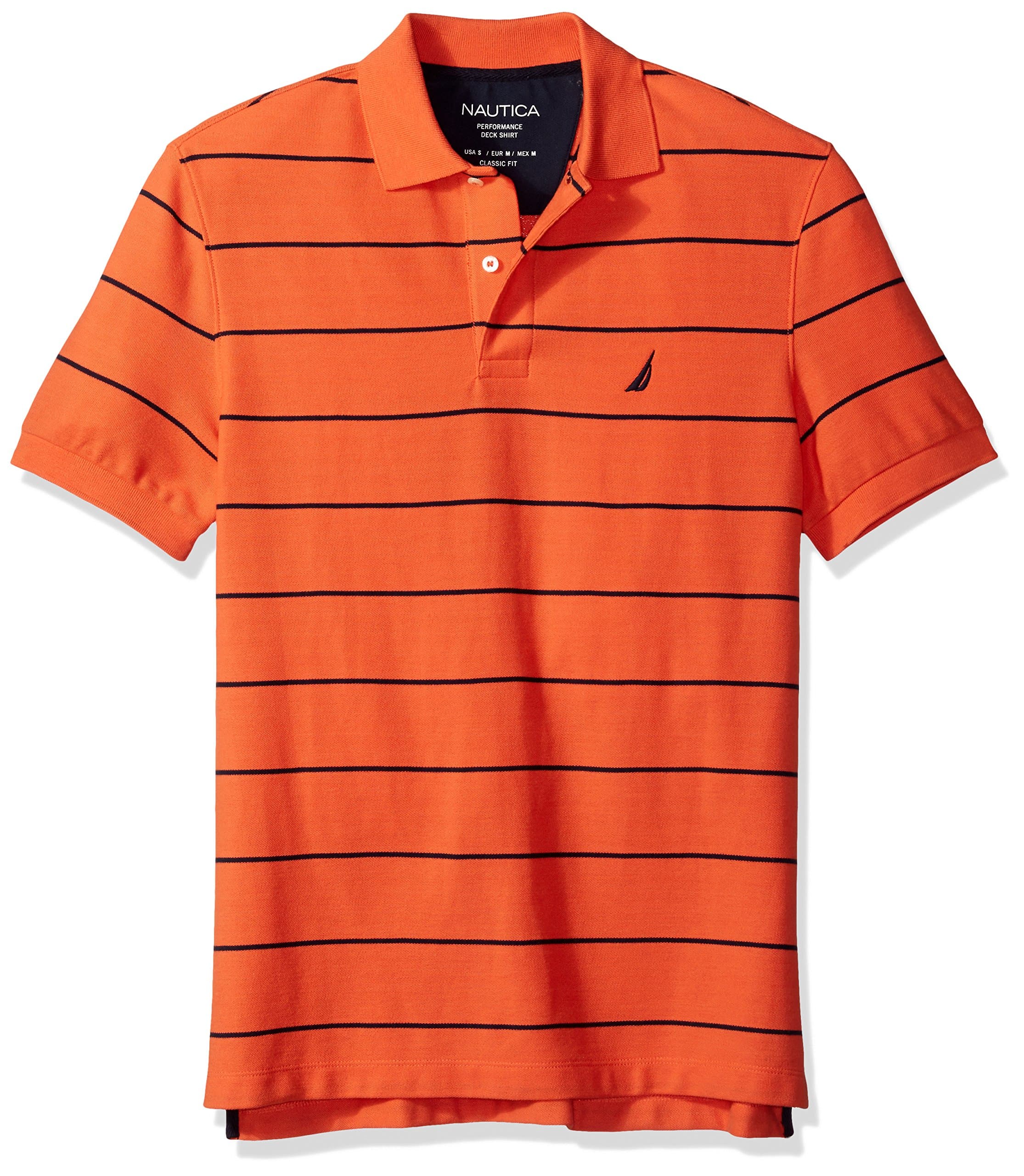 Nautica Men's Short Sleeve Stripe Deck Polo Shirt
