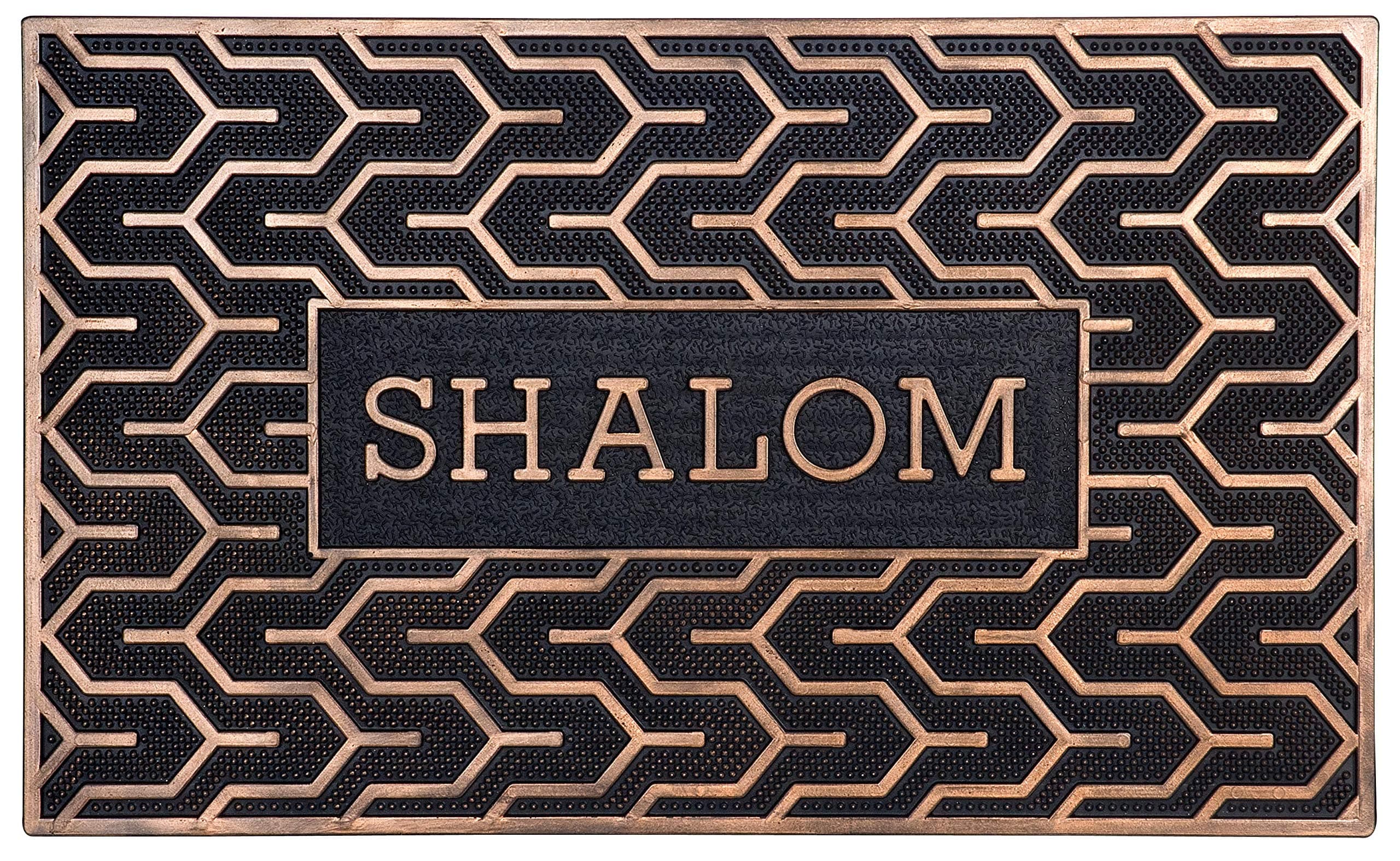Judaica Shalom Door Mats Welcome Mat Front Door Mats Rubber Mats Jewish Symbols of Peace 30" x 18"