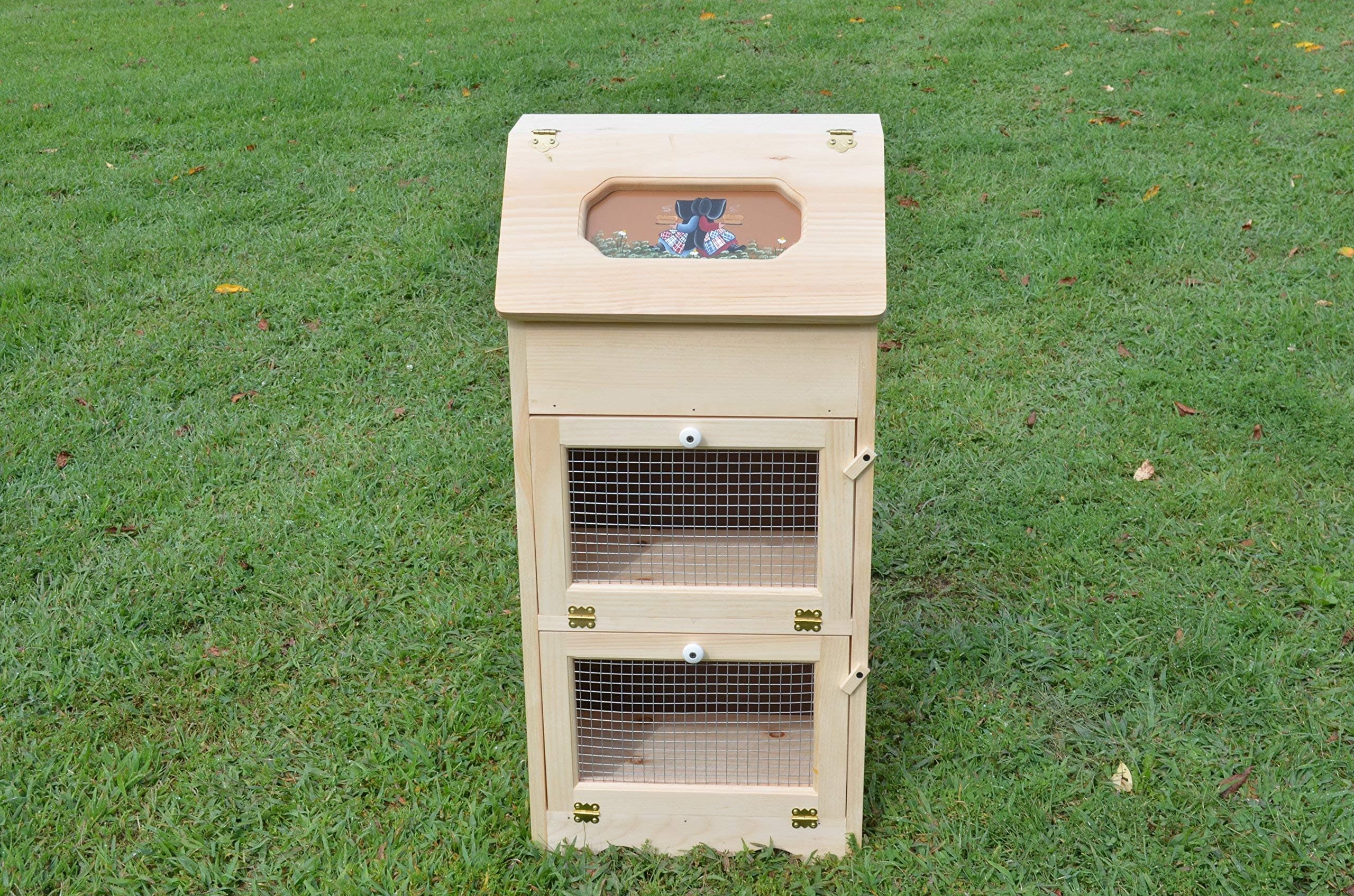 Amish Handcrafted Solid Pine Bread Box and 2 Door Vegetable Bin.