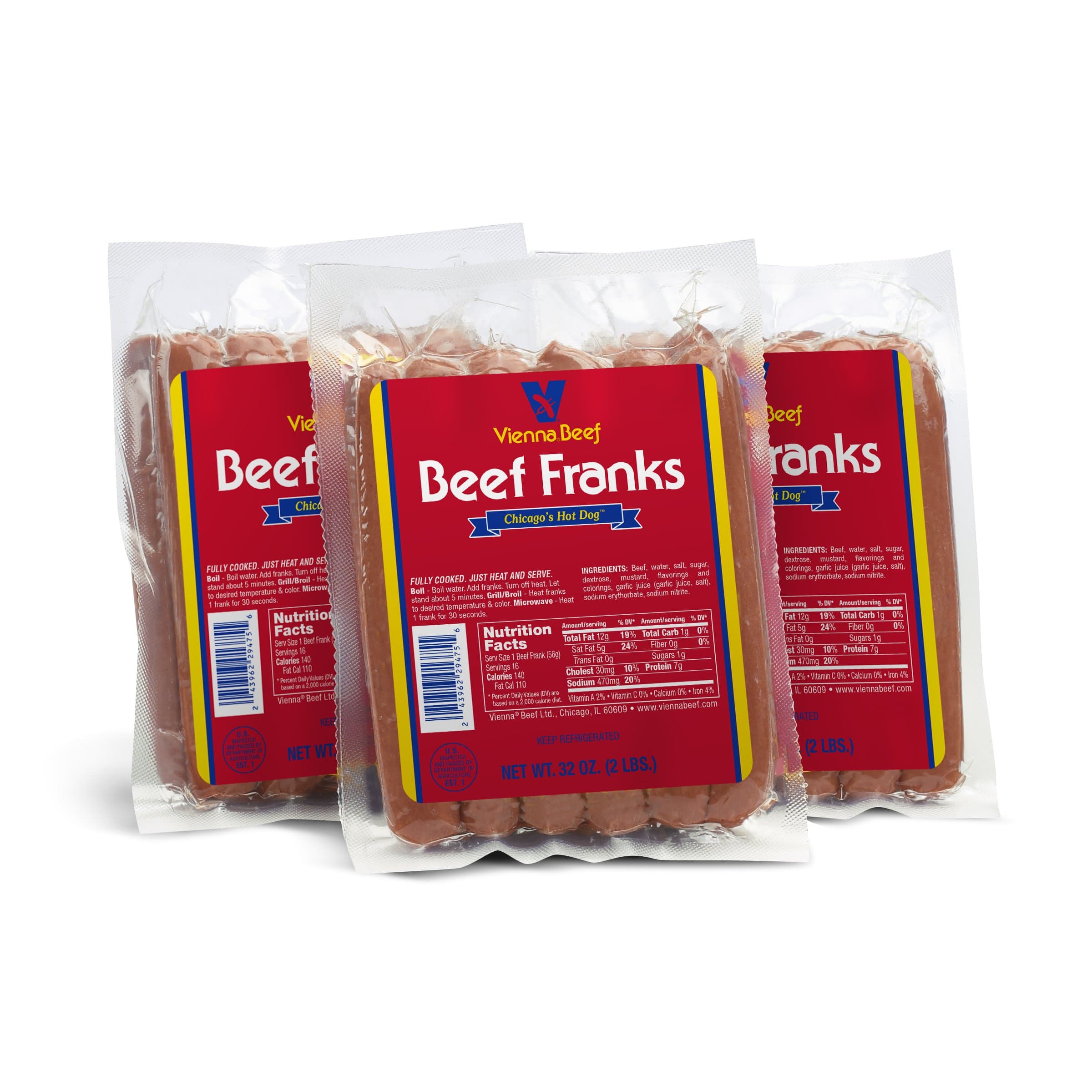 Hot Dog Lovers' Hot Dog Pack 2 lbs. each (3 Pack)