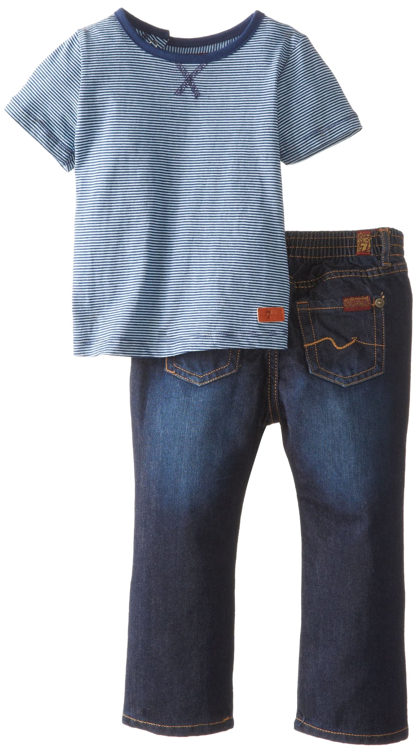 Seven for All Mankind Baby Boys' Standard With Striped Tee
