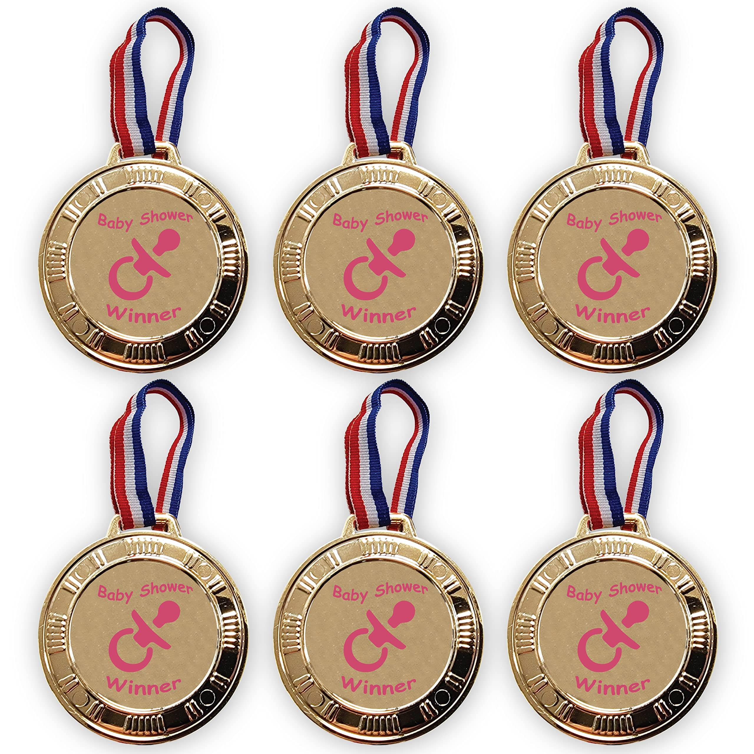 Baby Shower Party Games Winner Medals x 6 - Baby Shower Prize, Baby Shower Favours (Pin)