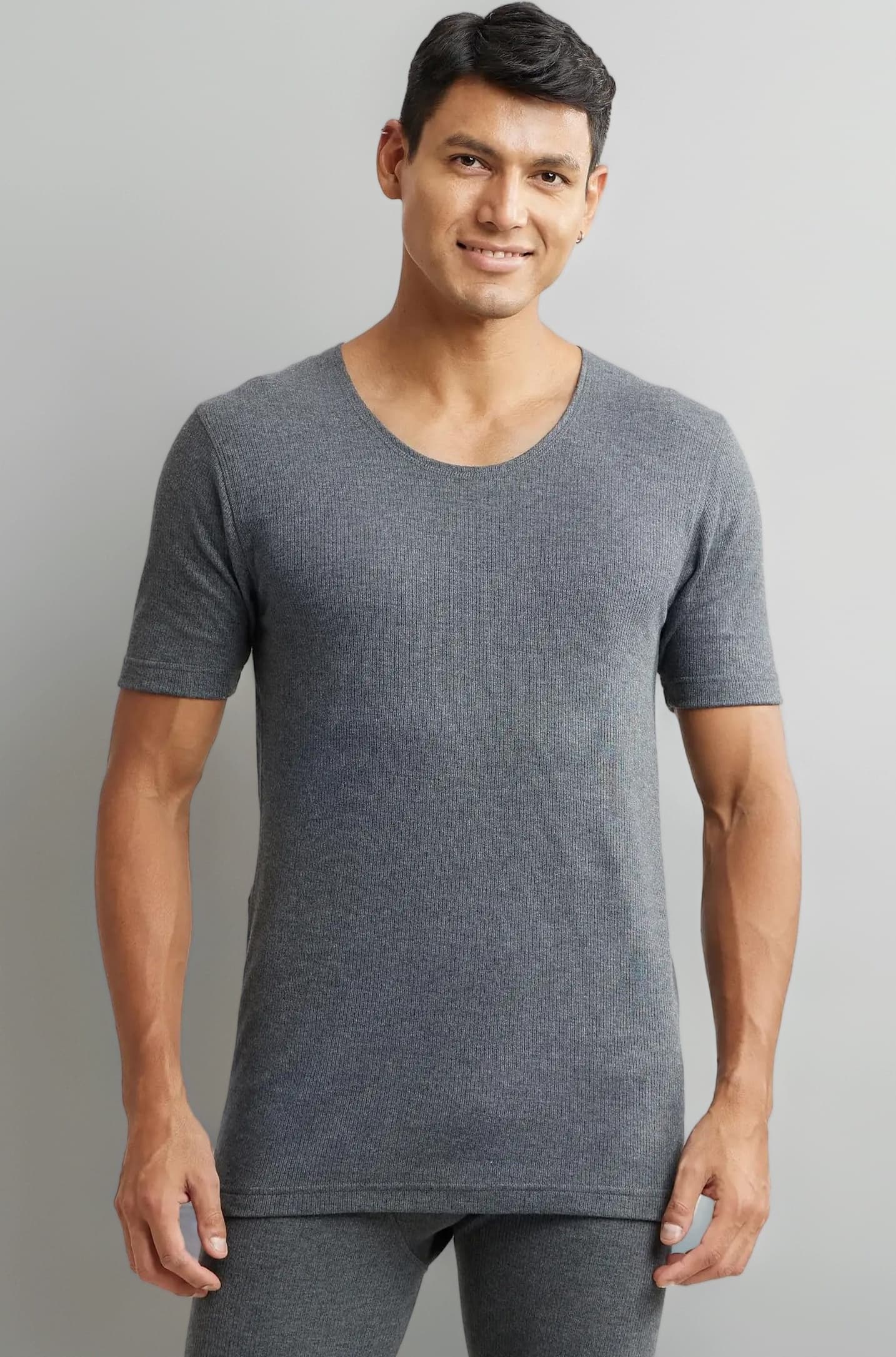 Jockey Men's Super Combed Cotton Rich Fabric Half Sleeved Thermal Undershirt with StayWarm Technology