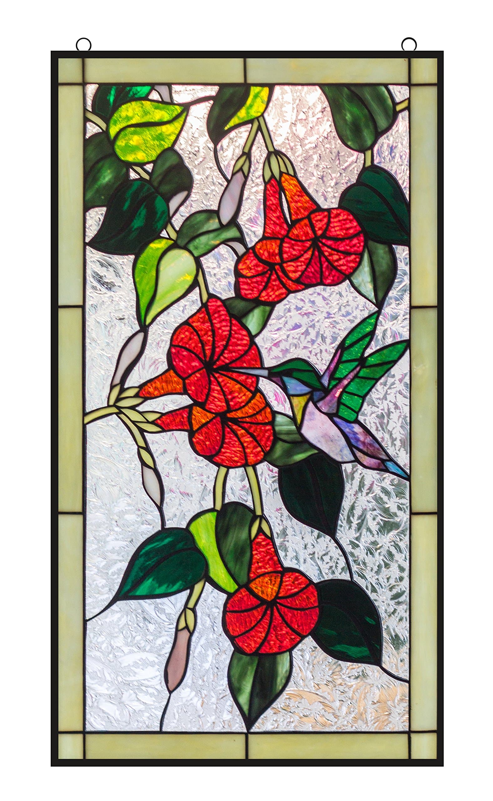 Mexicolour Humming Bird Stained Glass Leaded Tiffany Style Garden Home Window Panel Handcrafted Sun Catcher
