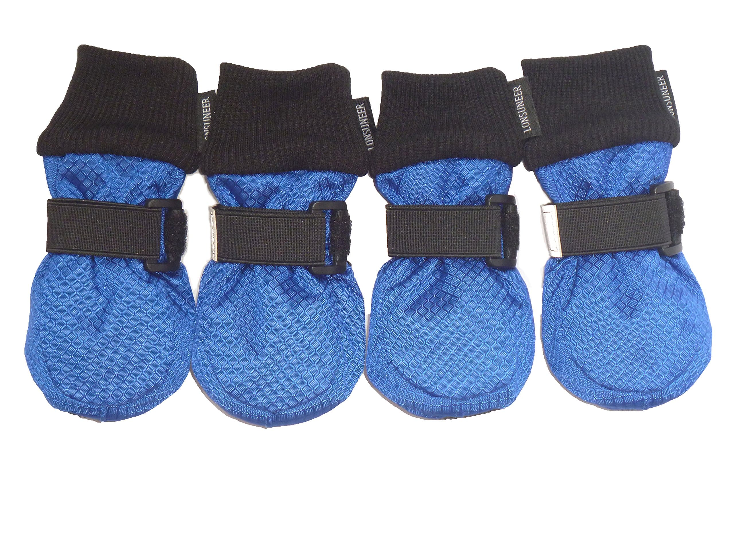 Paw Protector Dog Boots Soft Sole Nonslip and Reflective Set of 4 Color Blue Size X-Small