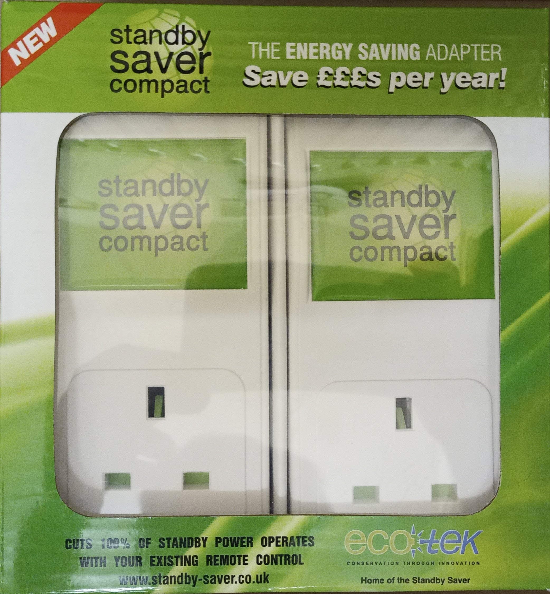 Ecotek Standby Saver Compact Twin Pack Socket - Infrared Version (Twin Pack) By All Office
