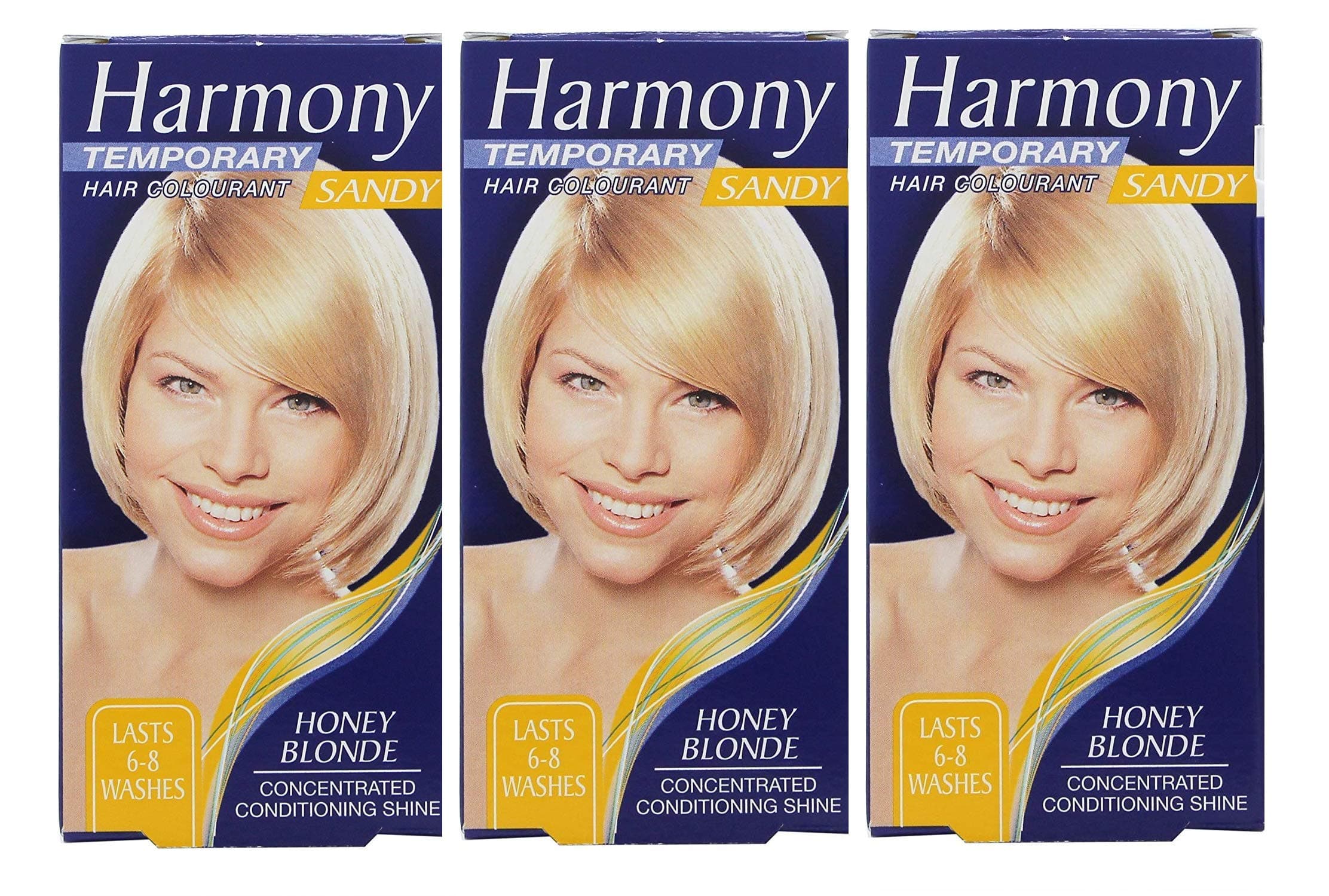 THREE PACKS of Harmony Hair colour Sandy Honey Blond