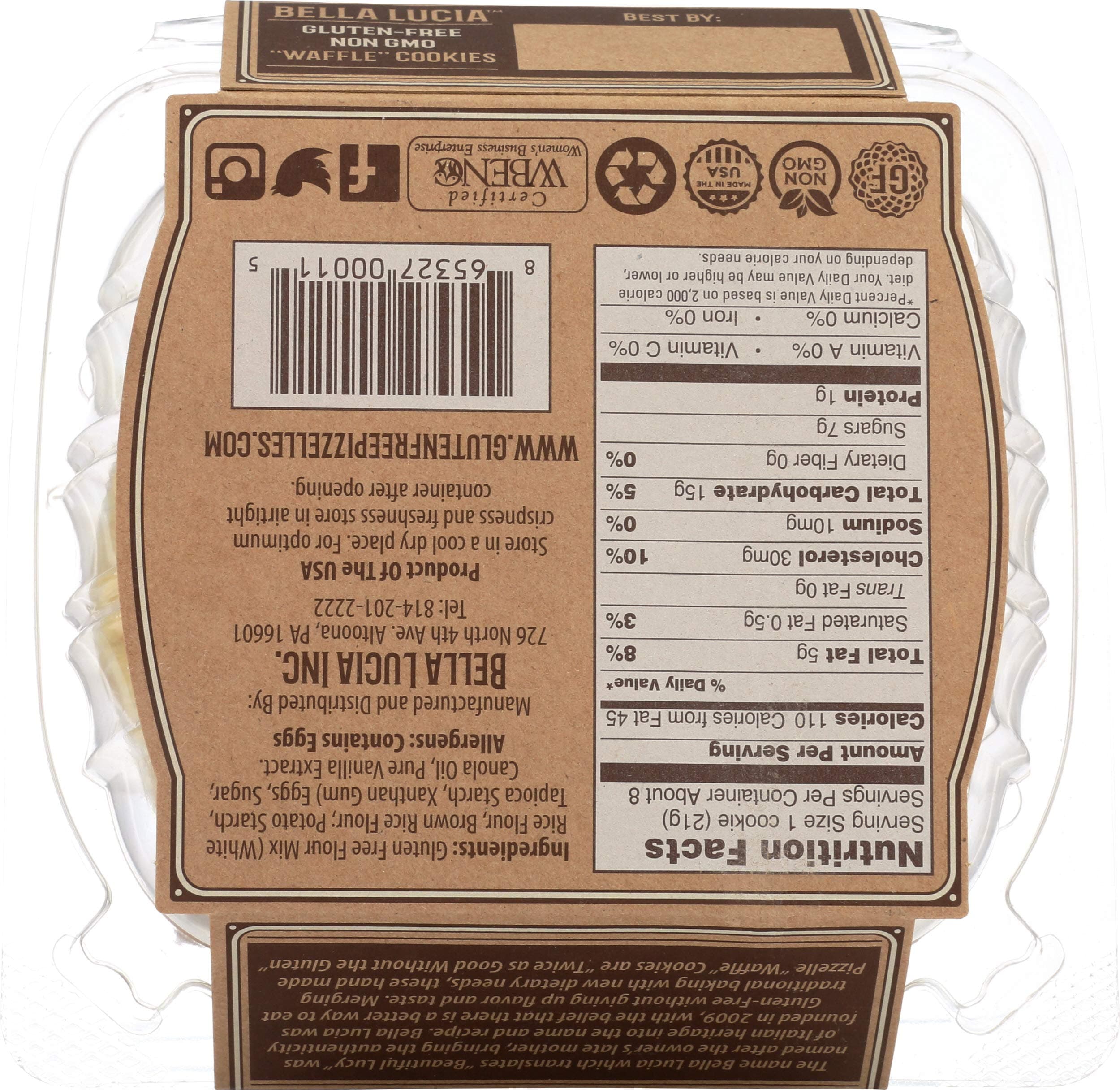 Bella Lucia Gluten Free Pizzelles, Vanilla, 6 Ounce