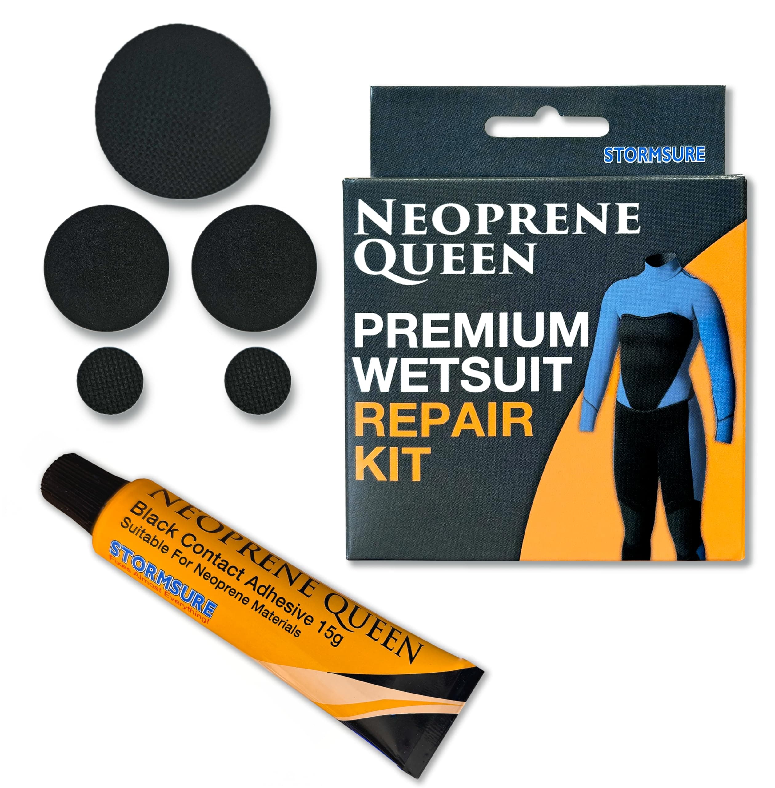 Neoprene Queen Wetsuit Repair Kit with glue & patches