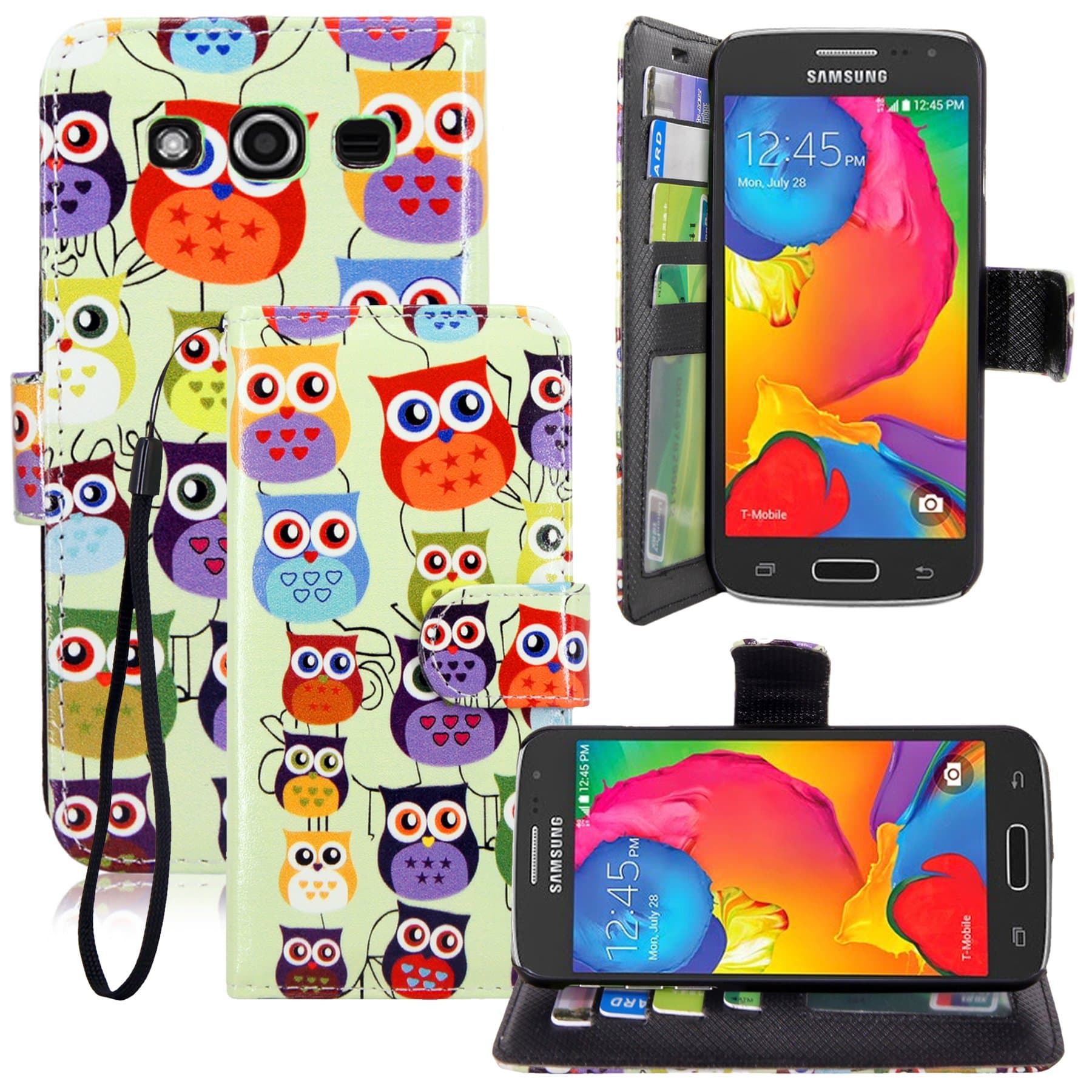 Samsung Galaxy Avant G386 (T-Mobile) Pu Leather Wallet/Bag Pouch Case (Multi)