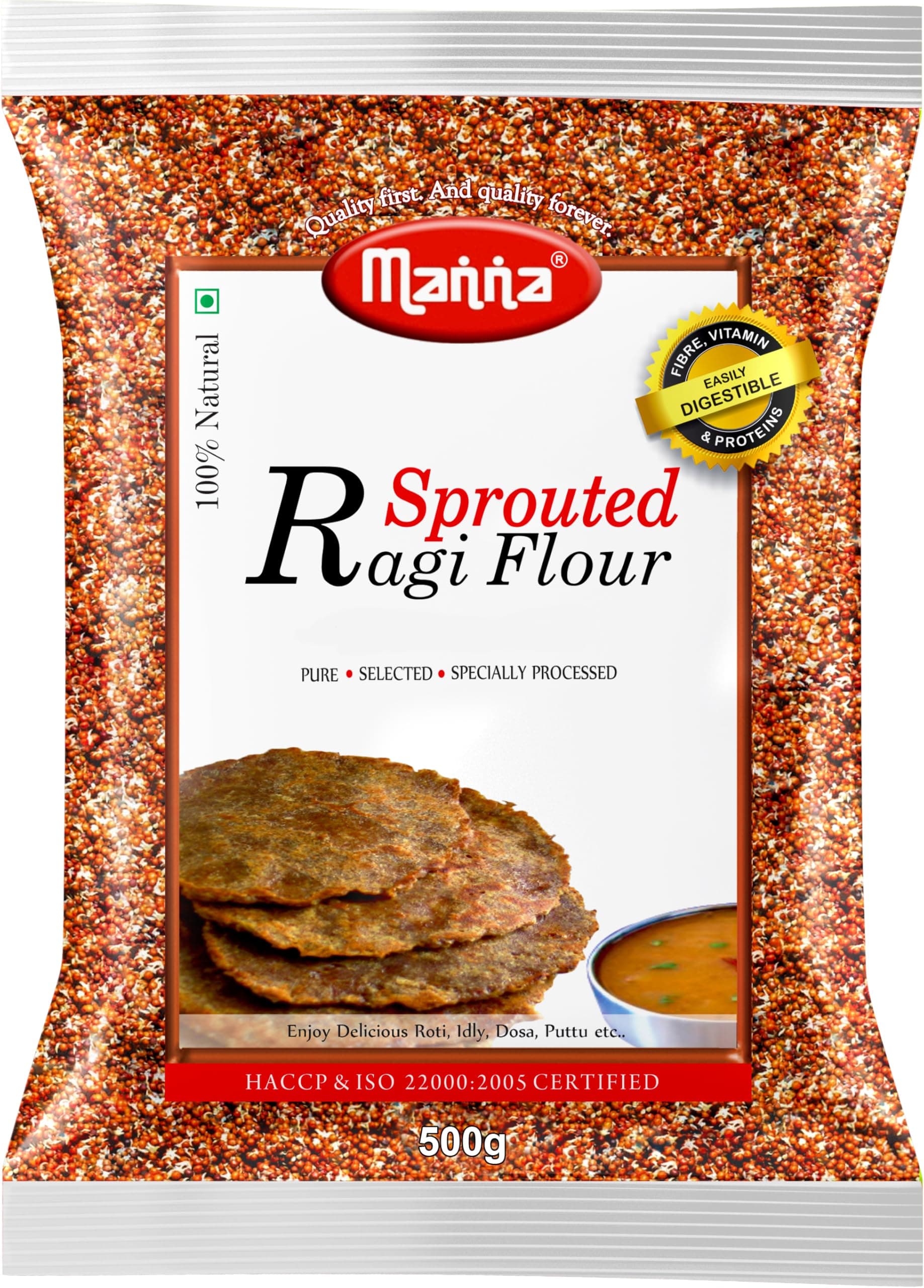 Manna Sprouted Ragi Flour - 1kg