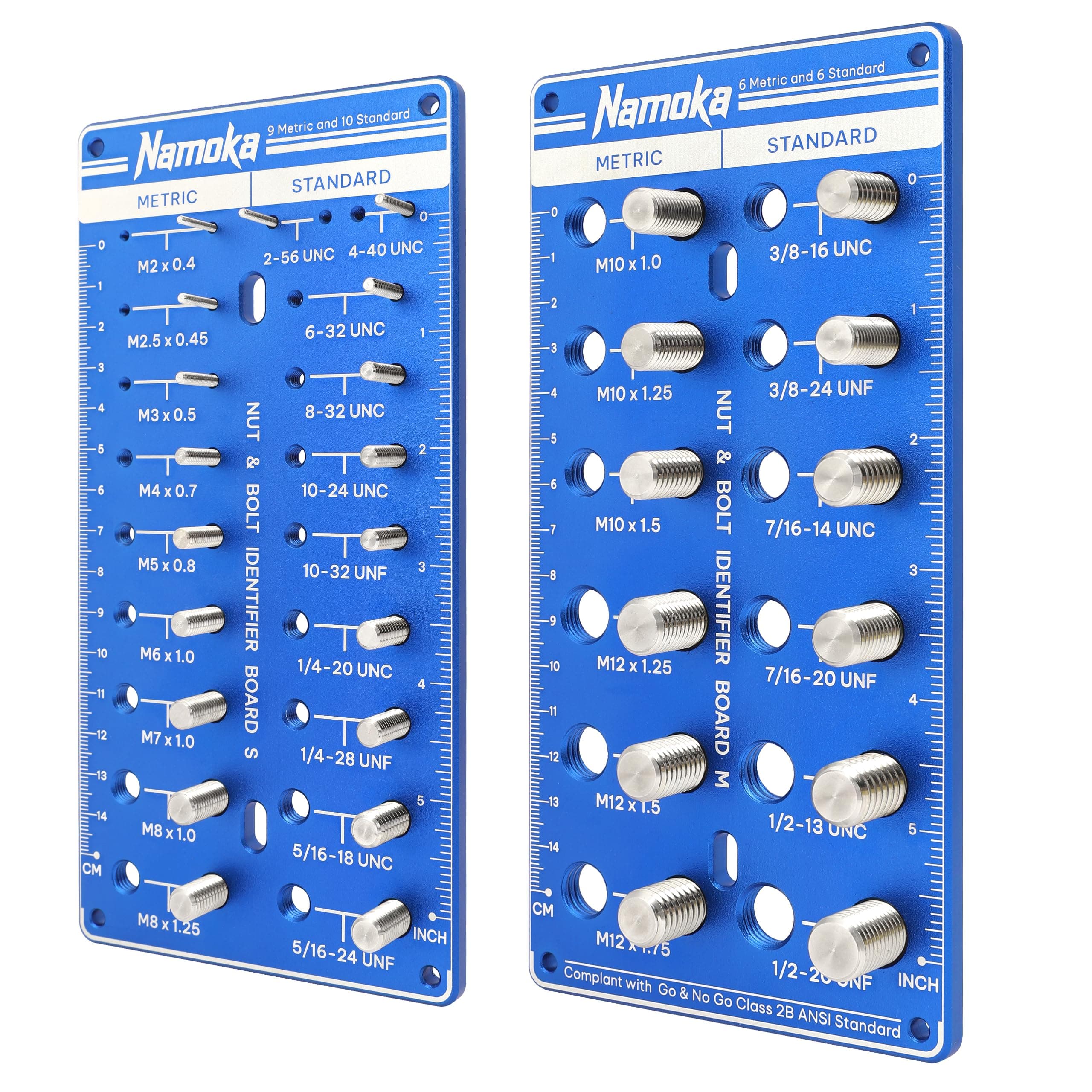 Thread Checker, Nut and Bolt Thread Checker, Thread Checker Standard and Metric, Identify 16 SAE & 15 Metric Sizes, Bolt Size Finder, Stainless Steel Thread Gauge Gifts for Men