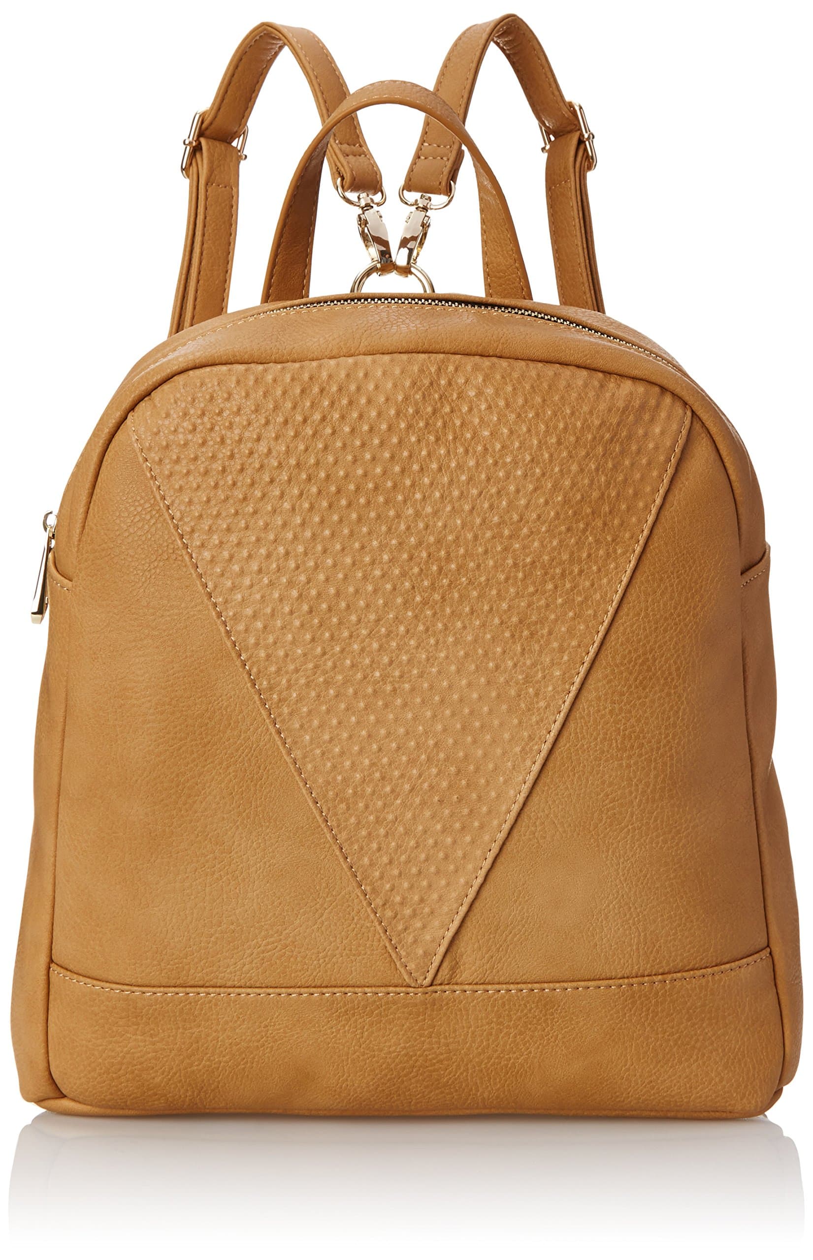 POVERTY FLATS by rian Raised Dot V Backpack, Camel, One Size