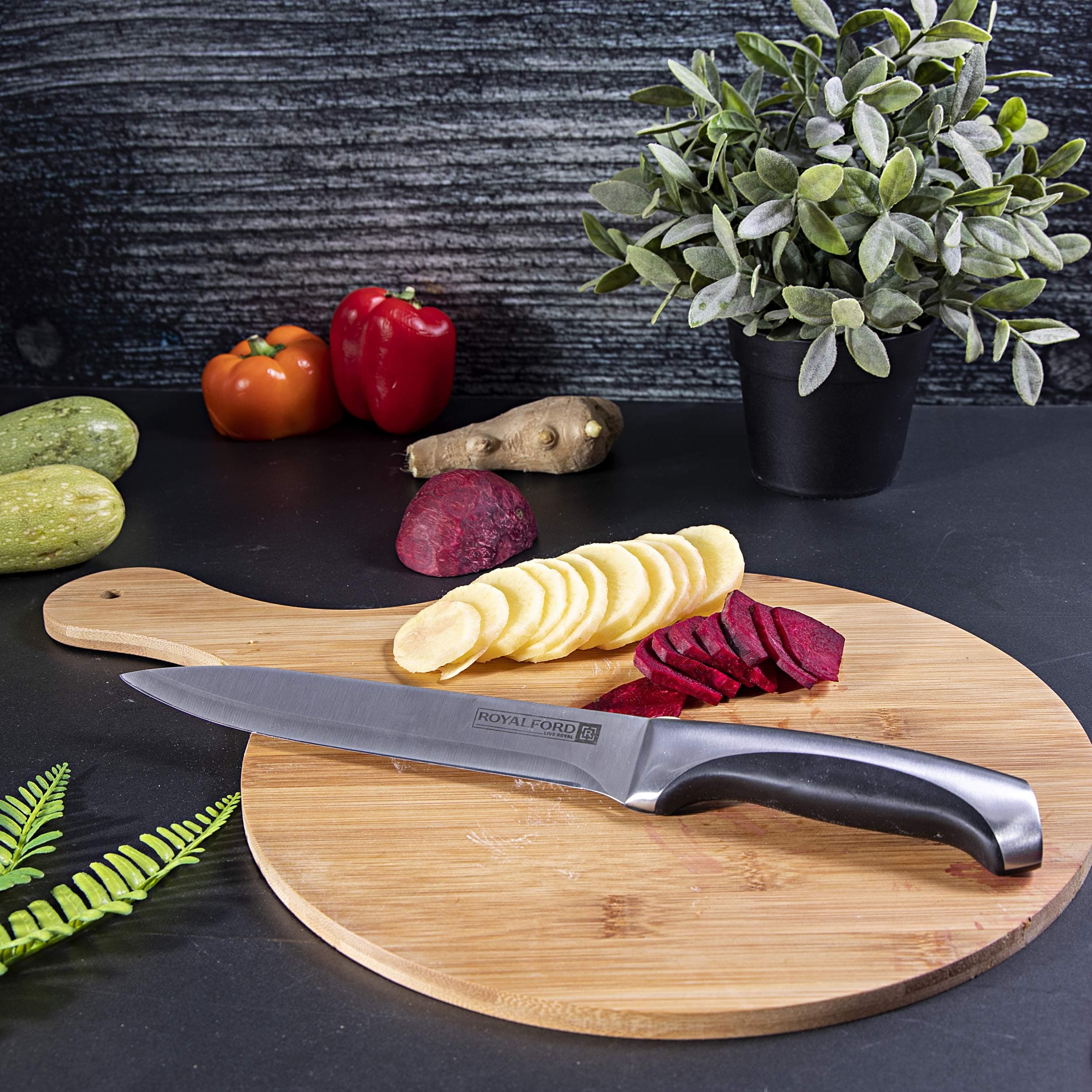 Royalford Utility Knife - All Purpose Small Kitchen Knife - Ultra Sharp Stainless Steel Blade, 8 Inch - Cooking Knife with Ergonomic Handle, Chef Knife, Suitable for Home and Restaurant