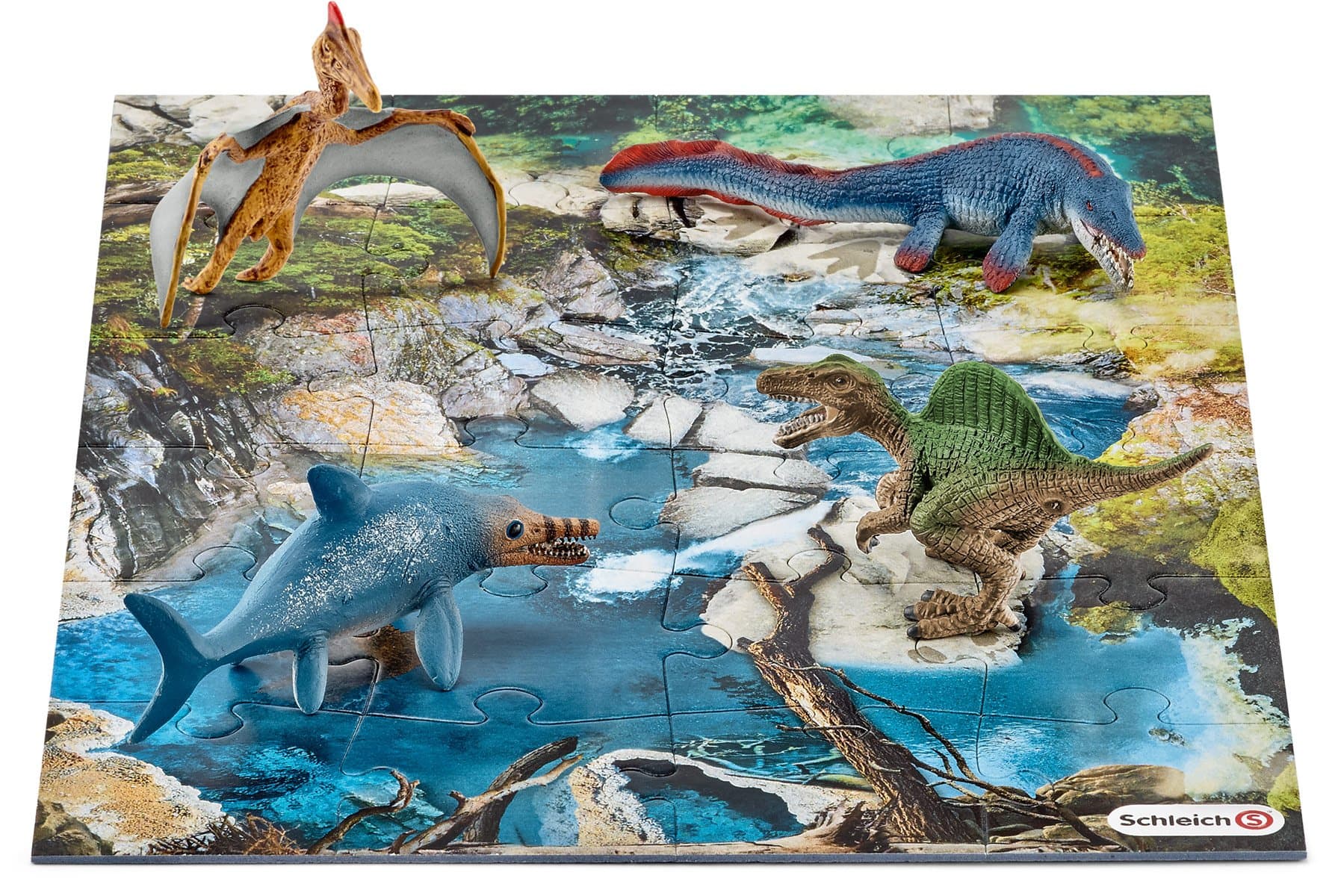 Schleich North America Mini Dinosaurs with Water Hole Puzzle