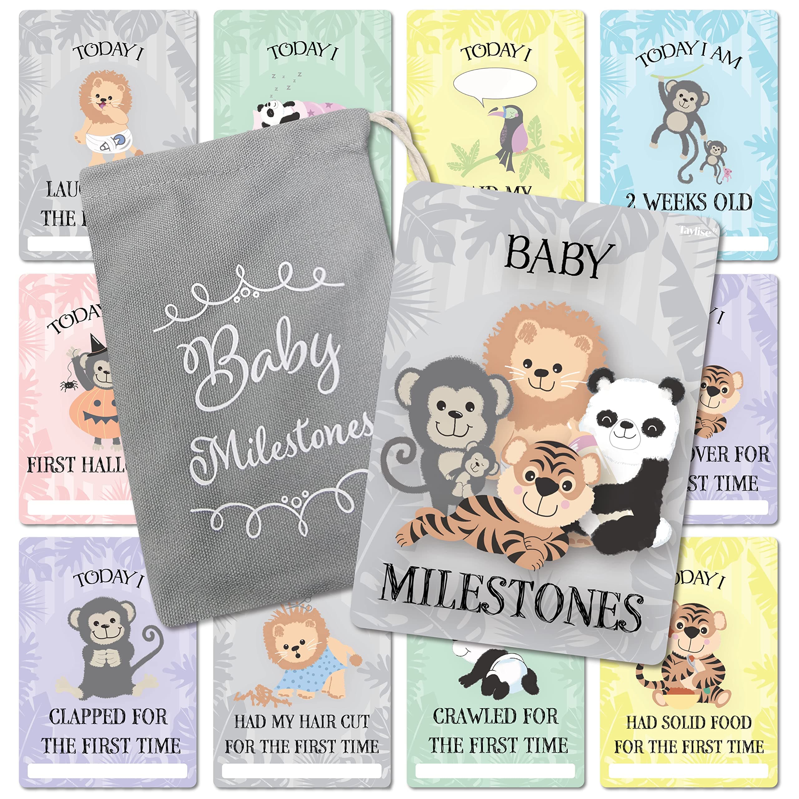 Baby Milestone Cards – 57 Keepsake Moments | First Year Memories | Personalise | Unisex | Mum to be Gift | Baby ...