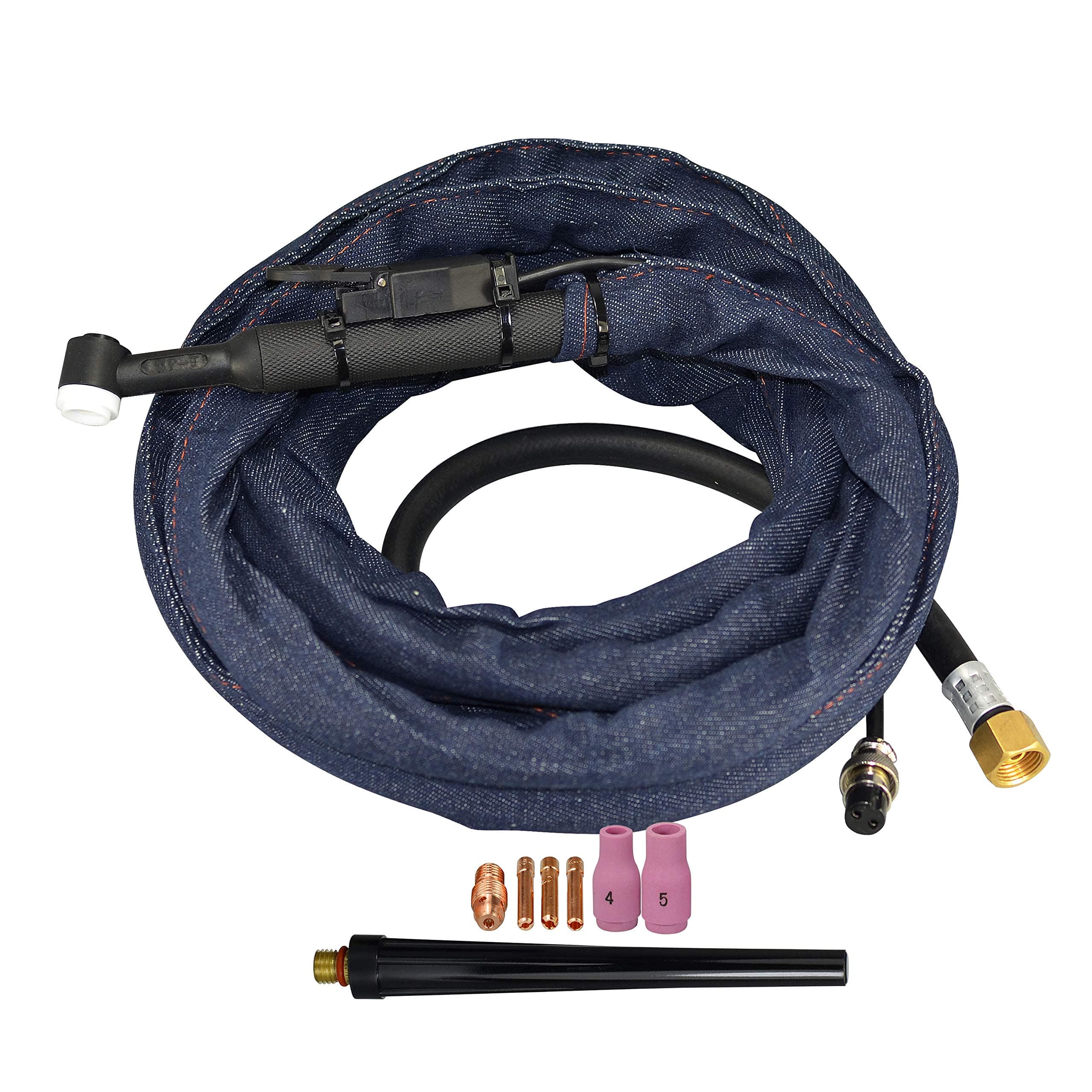 RIVERWELD WP SR 9 WP-9 TIG Welding Torch Completed 125Amp Air Cooled Connector M16*1.5, Two-pins Socket, Electric Cable Wire 10m㎡ Length 4Meters