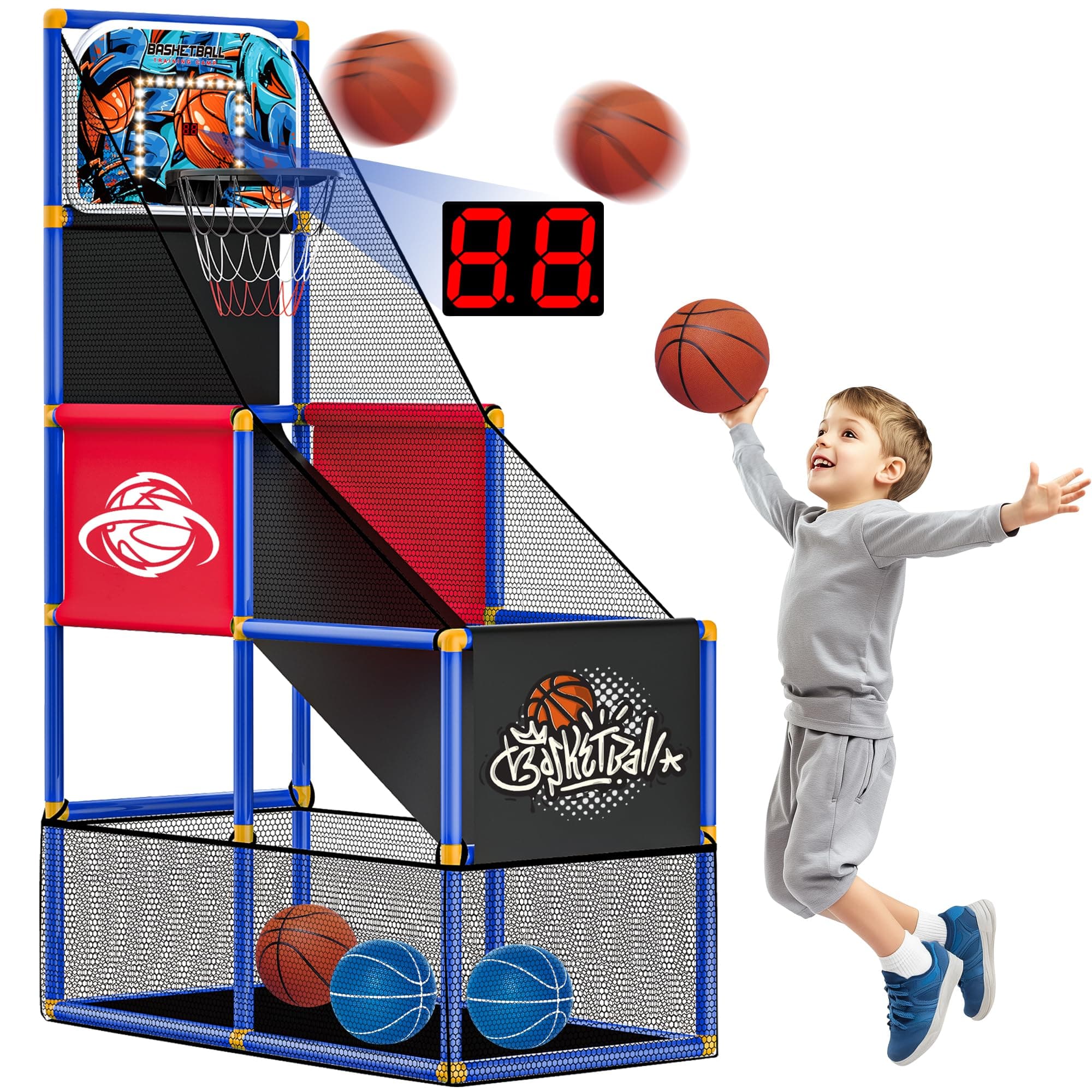 - Kids Arcade Basketball Hoop Indoor Outdoor Single Shot Basketball Game for Toddler,Carnival Games Sport Gifts for Boys Girls Ages 3-8 Years Old,Ideal for Competition