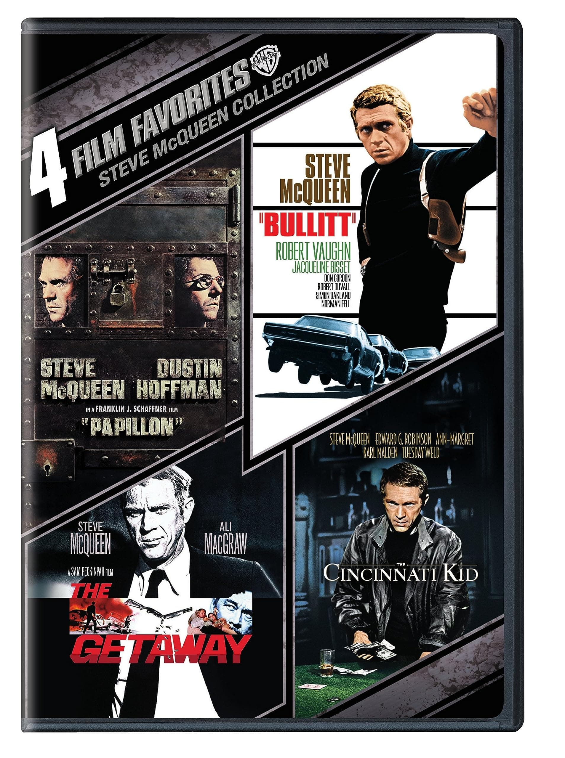 4 Film Favorites: Steve McQueen (Bullitt, The Cincinnati Kid, The Getaway: Deluxe Edition, Papillon)
