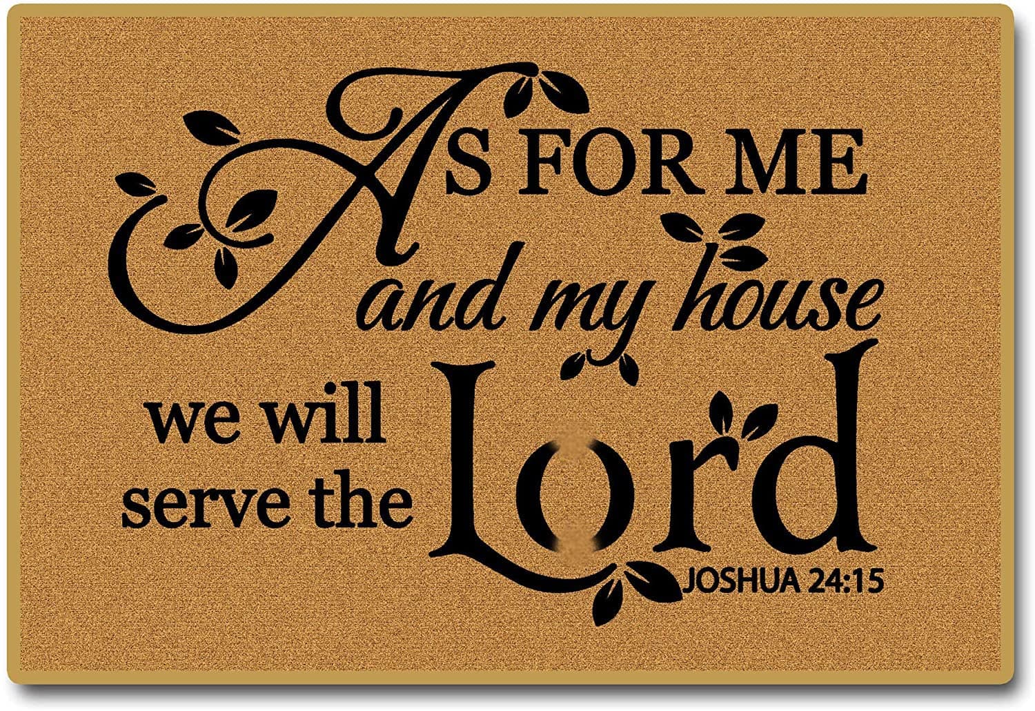 Door mat Outdside Entrance,As for me and My House We Will Serve The,Funny Doormats Front Door mat Indoor Entrance,Welcome Floor Mat Spring Rubber Rugs Washable Patio Home Decora 23.6 X 15.7 in