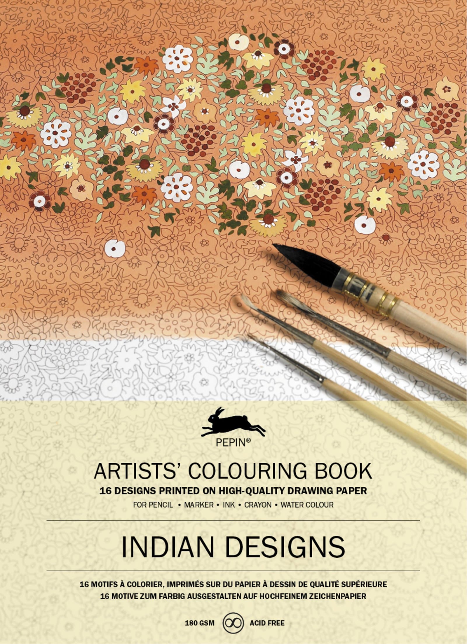 Indian Designs: Artists' Colouring Book (Multilingual Edition) Paperback – January 8, 2015