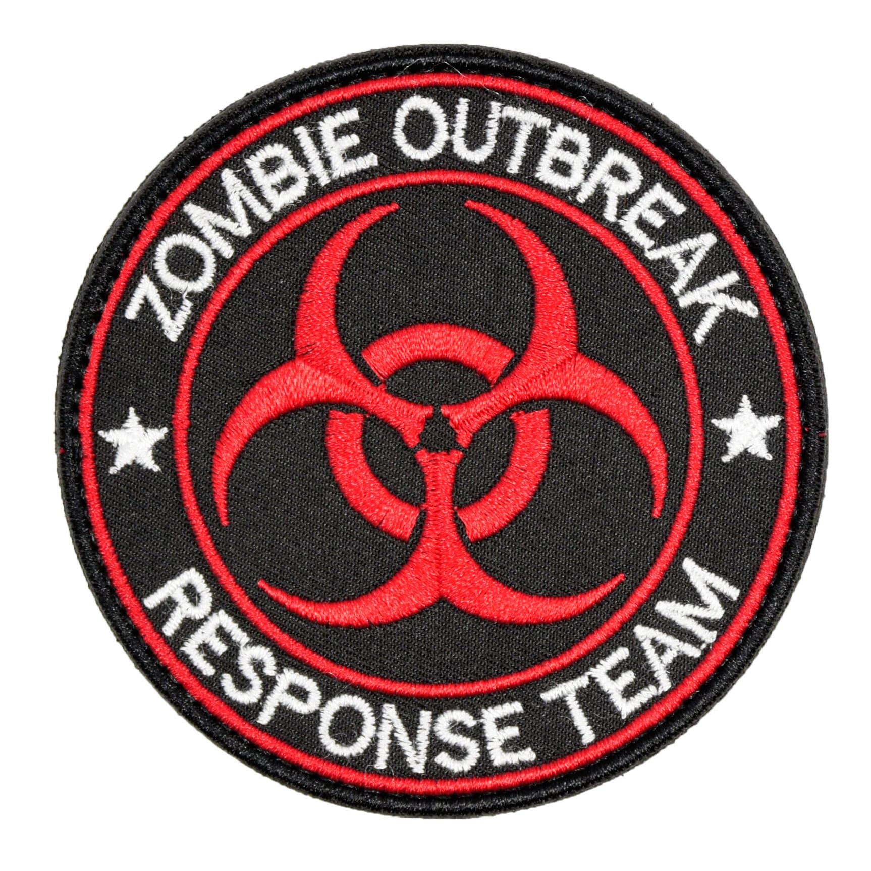 U-LIAN Zombie Outbreak Response Team Biohazard Morale Tactical Patch Embroidered Applique with Hook and Loop Fastener Backing Patch (Black+Red)