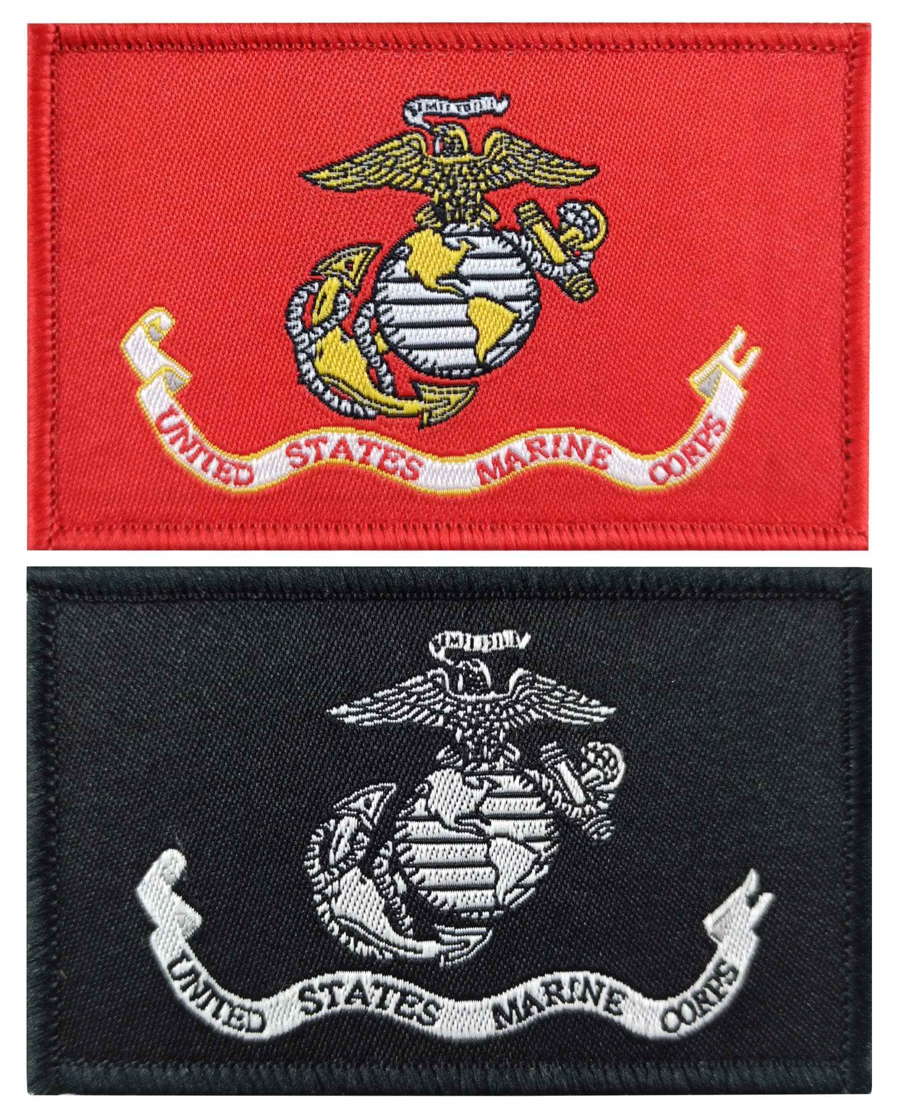 JBCD 2 Pack US Marine Corps Flag Patch Army Force Flags Tactical Patch Pride Flag Patch for Clothes Hat Patch Team Military Patches