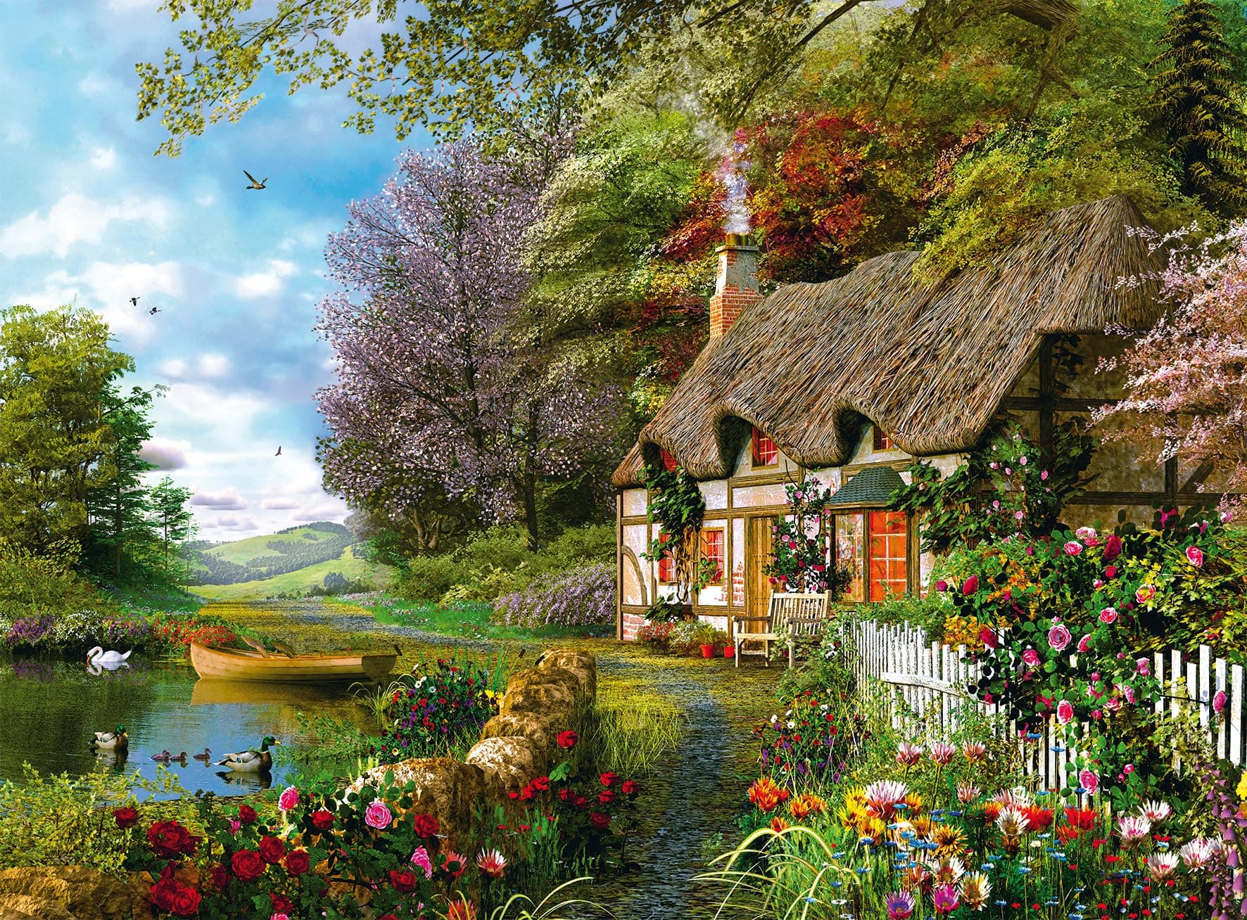 Ravensburger 12000700 - Country Cottage - 1500 piece Jigsaw Puzzle - puzzle for adults and kids age 14 years up