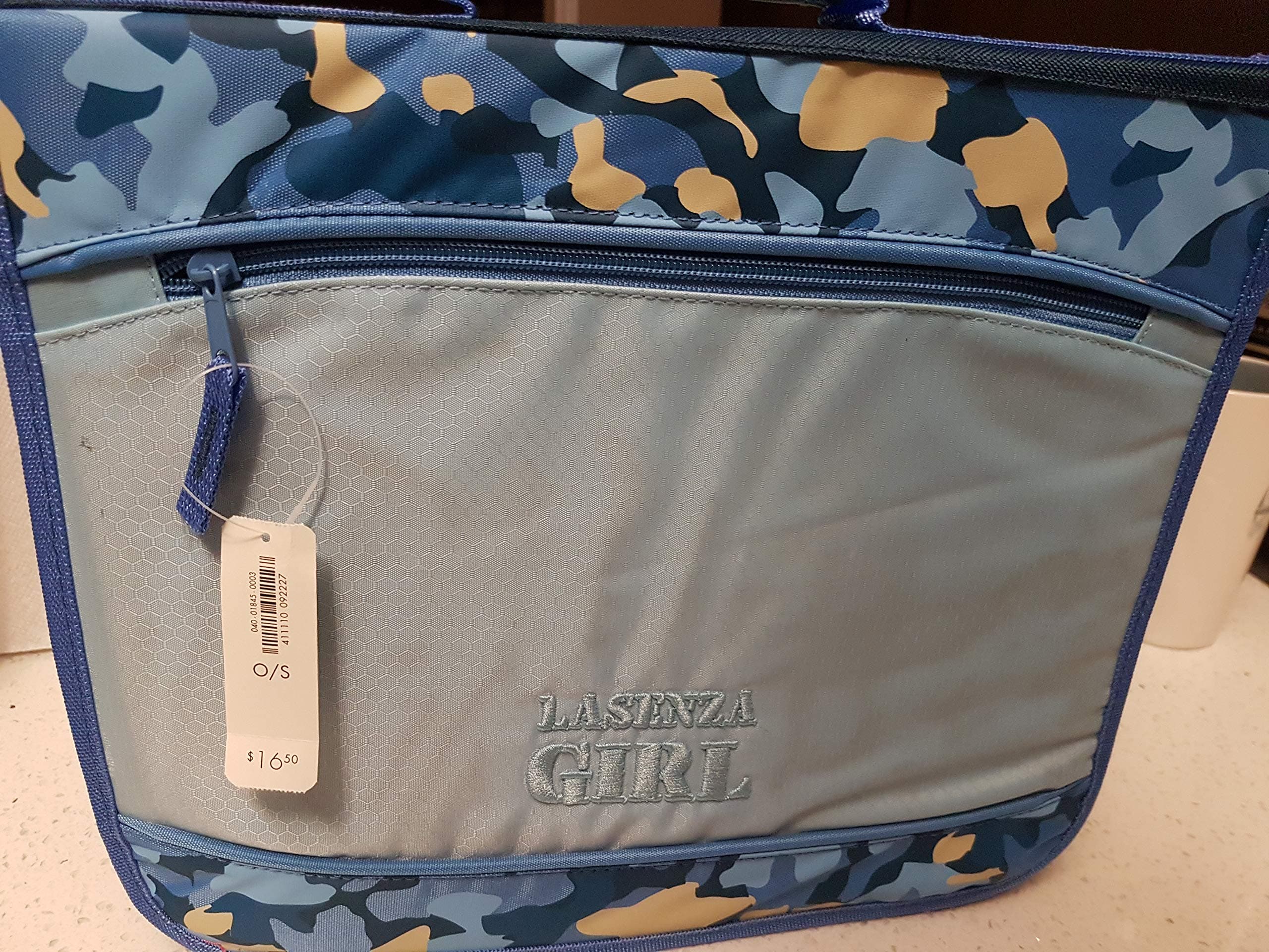 La Senza Girl 2 Inch Zipper Binder, 3 Ring Binder, Pocket Expanding File, Blue