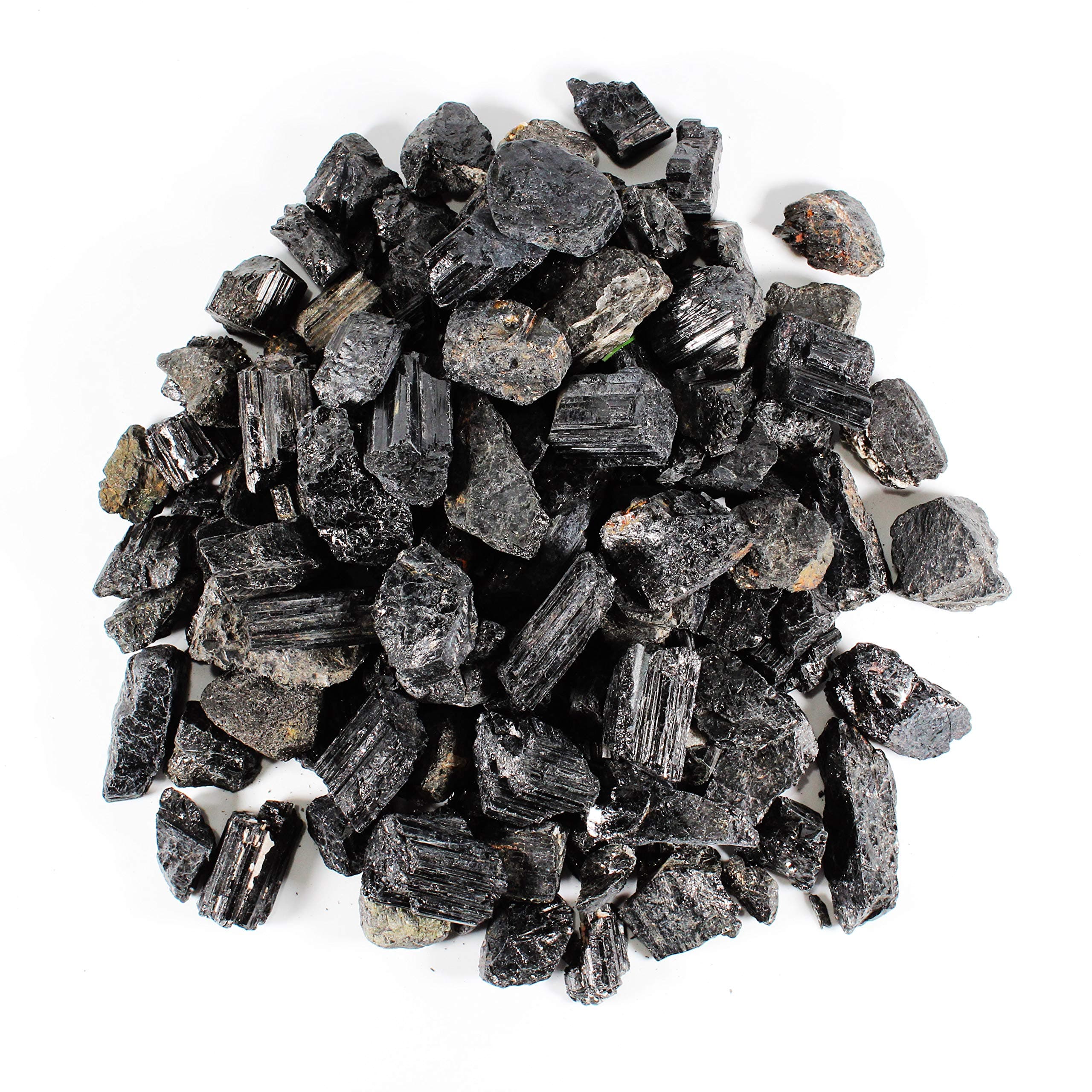 1/2 lb Rough Black Tourmaline Healing Crystals - Tourmaline Stones for EMF Protection - Raw Natural Black Tourmaline Stones in Bulk - Crystal Healing - Cabbing Cutting Lapidary Tumbling and Polishing