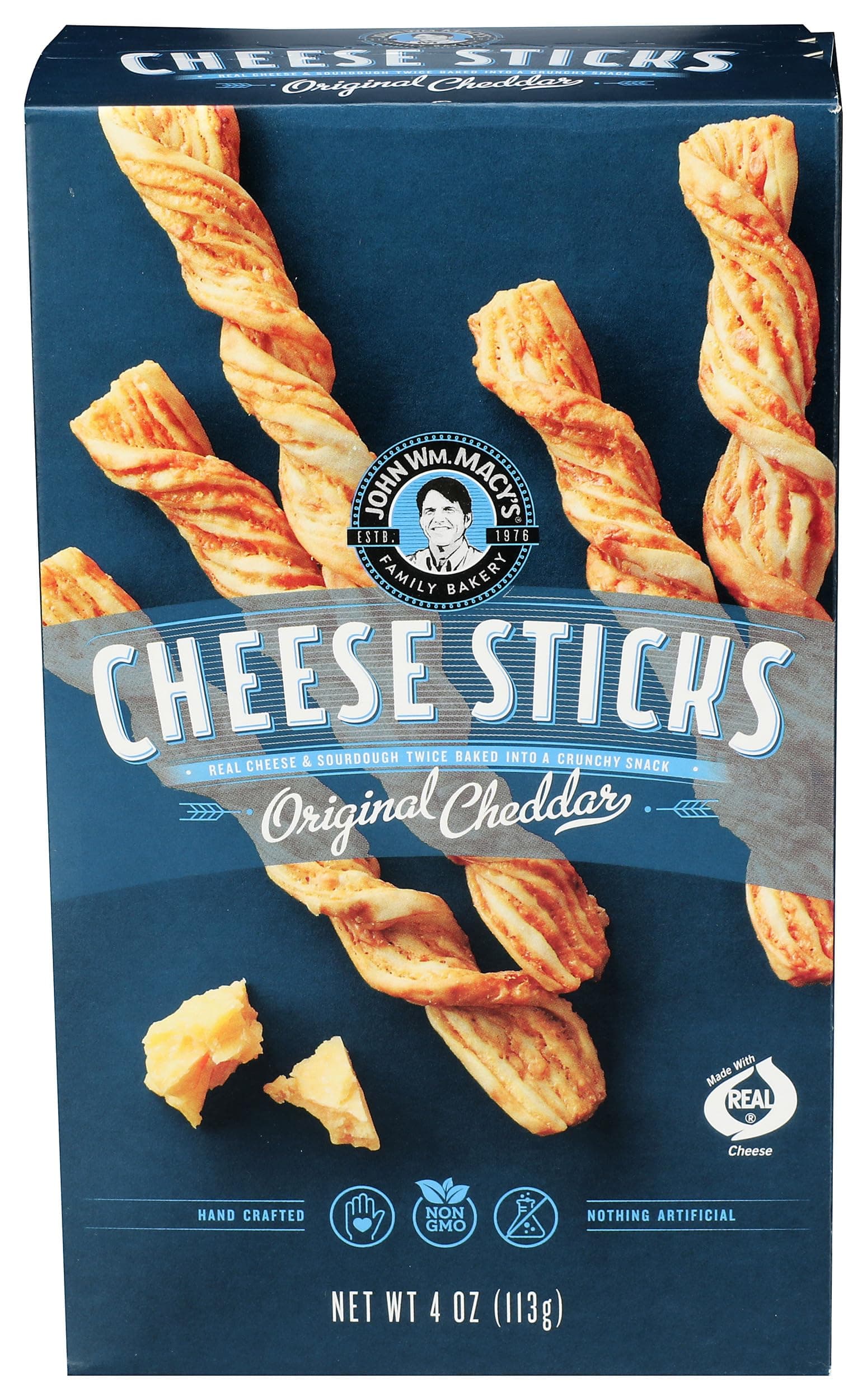 JOHN MACYS Cheesesticks Original Cheddar, 4 OZ