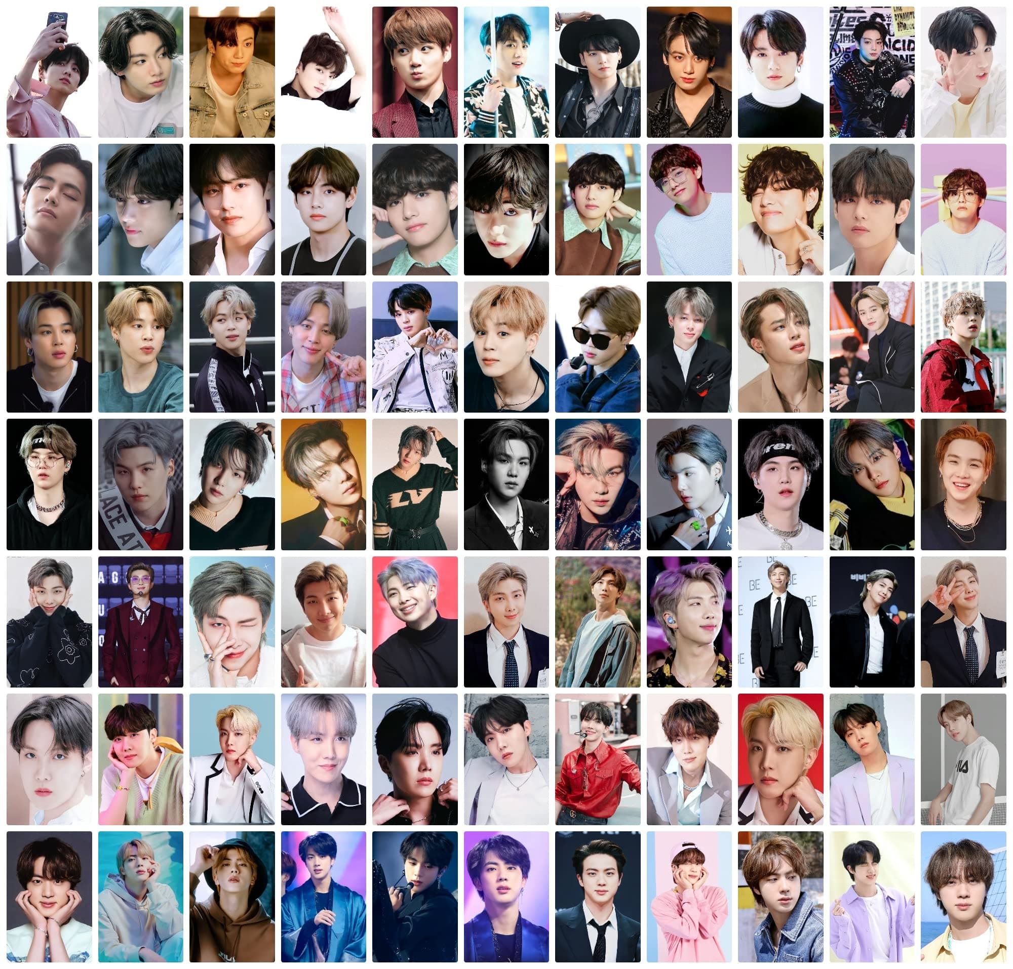 PRINTNET Pack of 77 BTS Band Members Photocards collection, HD Quality, Multicolour, (4.4 x 3 Inch)