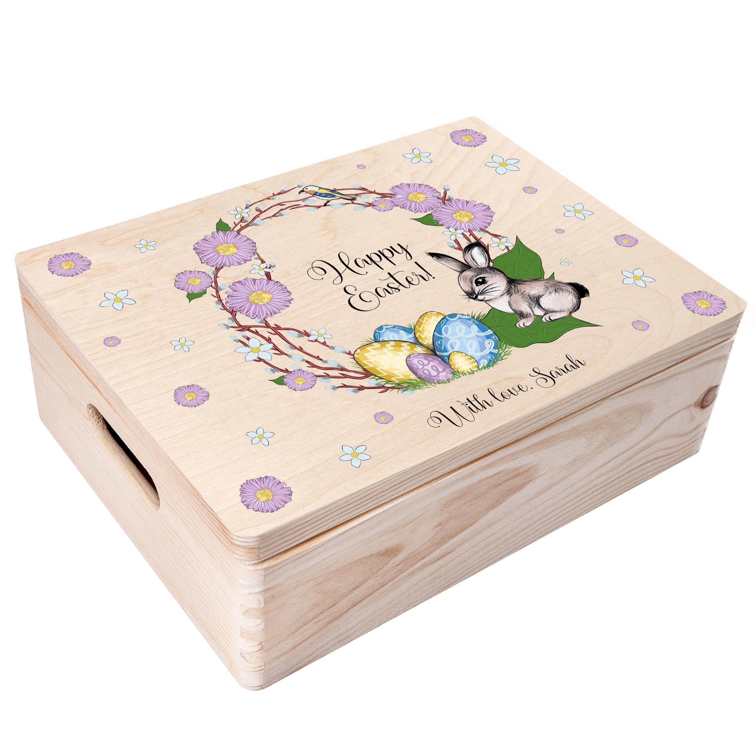 Creative Deco Personalised Easter Gifts for Kids, Adults, Women, Men, Girls or Boys | Unique Any Text Wish Custom Gift Box Present | Customised Wooden Storage Box | Perfect as a Keepsake or Decoration