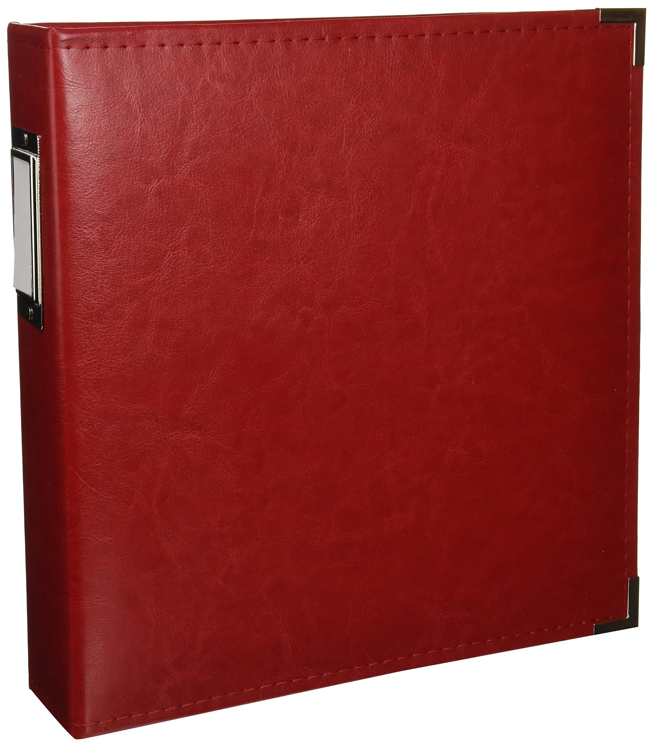 Classic Leather 3-Ring Album with 5 page protectors - 8.5 x 11-in, Red