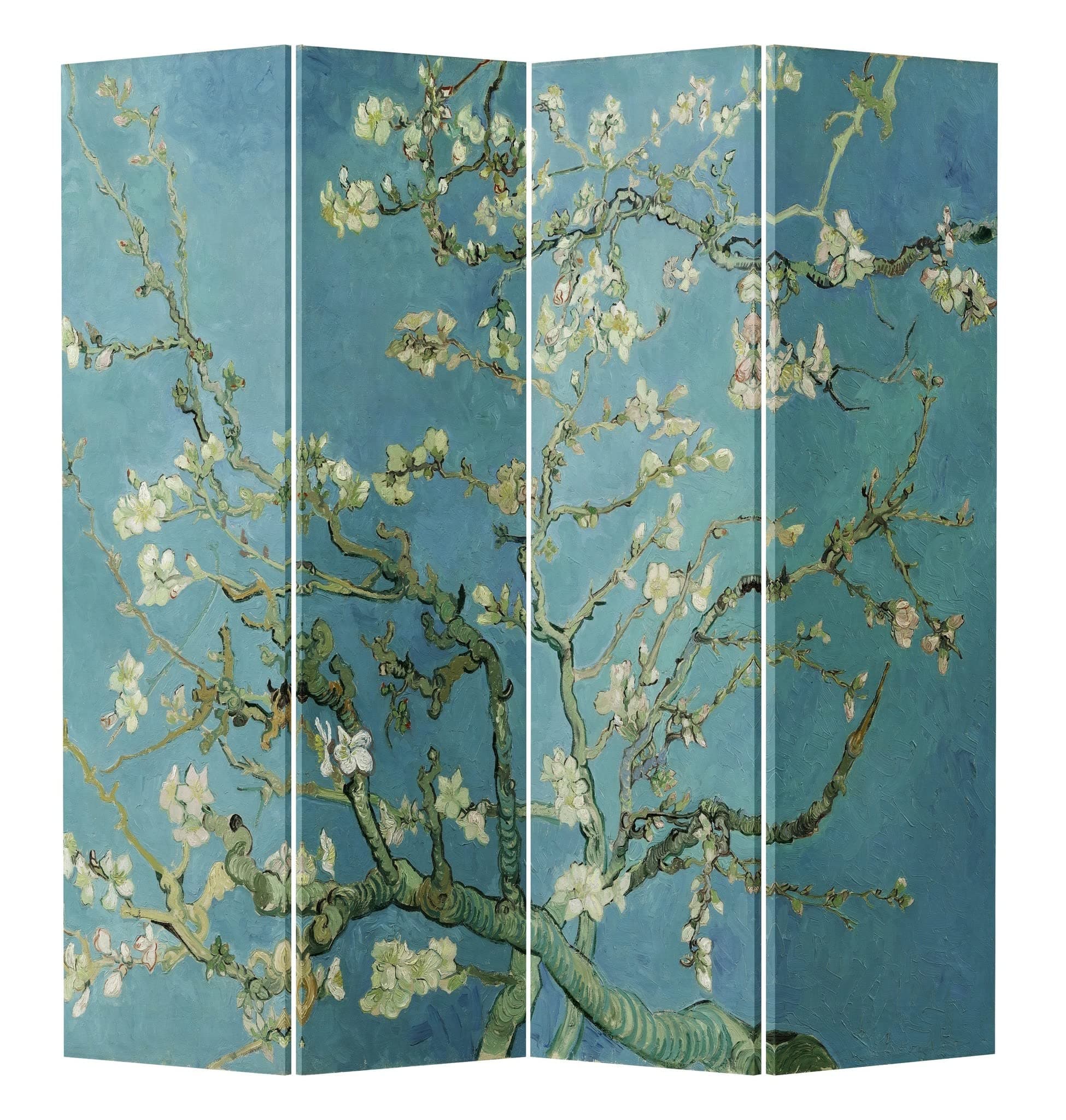 Fine Asianliving Room Divider Privacy Screen 4 Panels W160xH180cm Van Gogh Almond Blossoms Paravent Partition Wall Folding Screen Separator Wallscreen Canvas Screen Two-Sided
